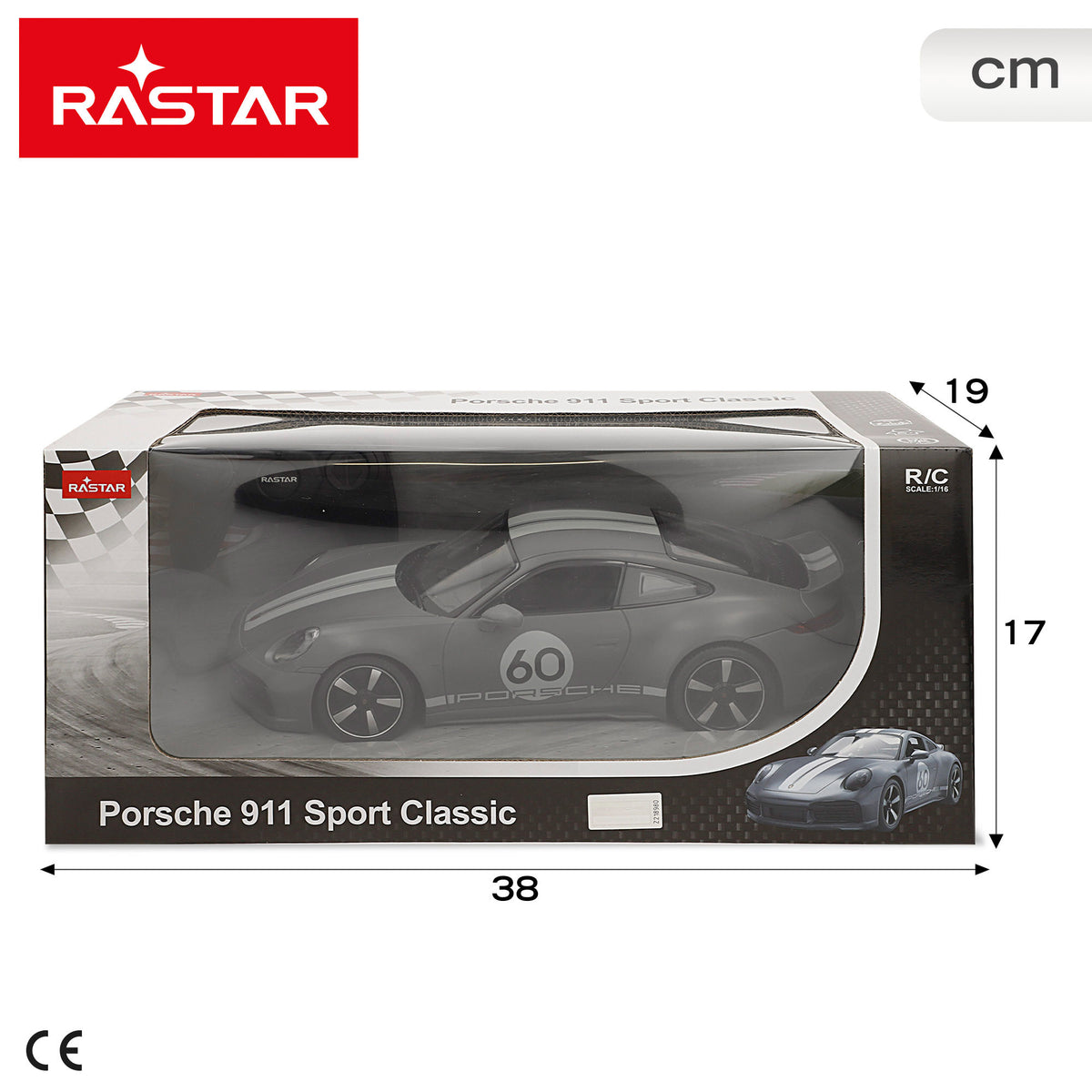 RASTAR Carro Telecomandado Porsche 911 Sport Classic 1:16 com Luzes