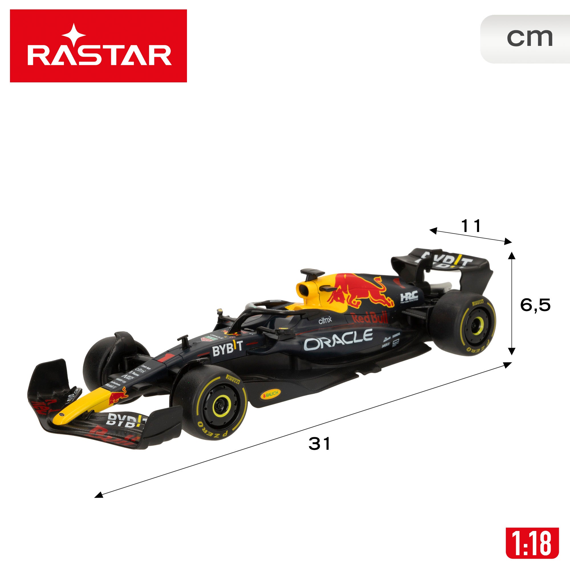 RASTAR Carro de Controlo Remoto Oficial F1 2022 Oracle Red Bull Racing RB18 1:18