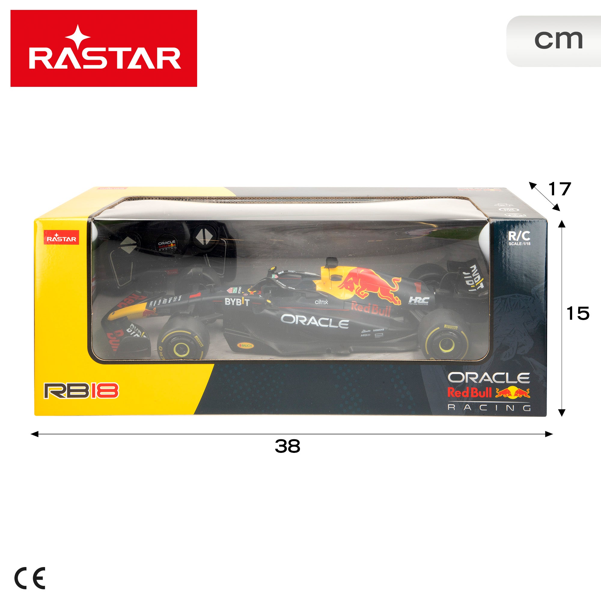 RASTAR Carro de Controlo Remoto Oficial F1 2022 Oracle Red Bull Racing RB18 1:18