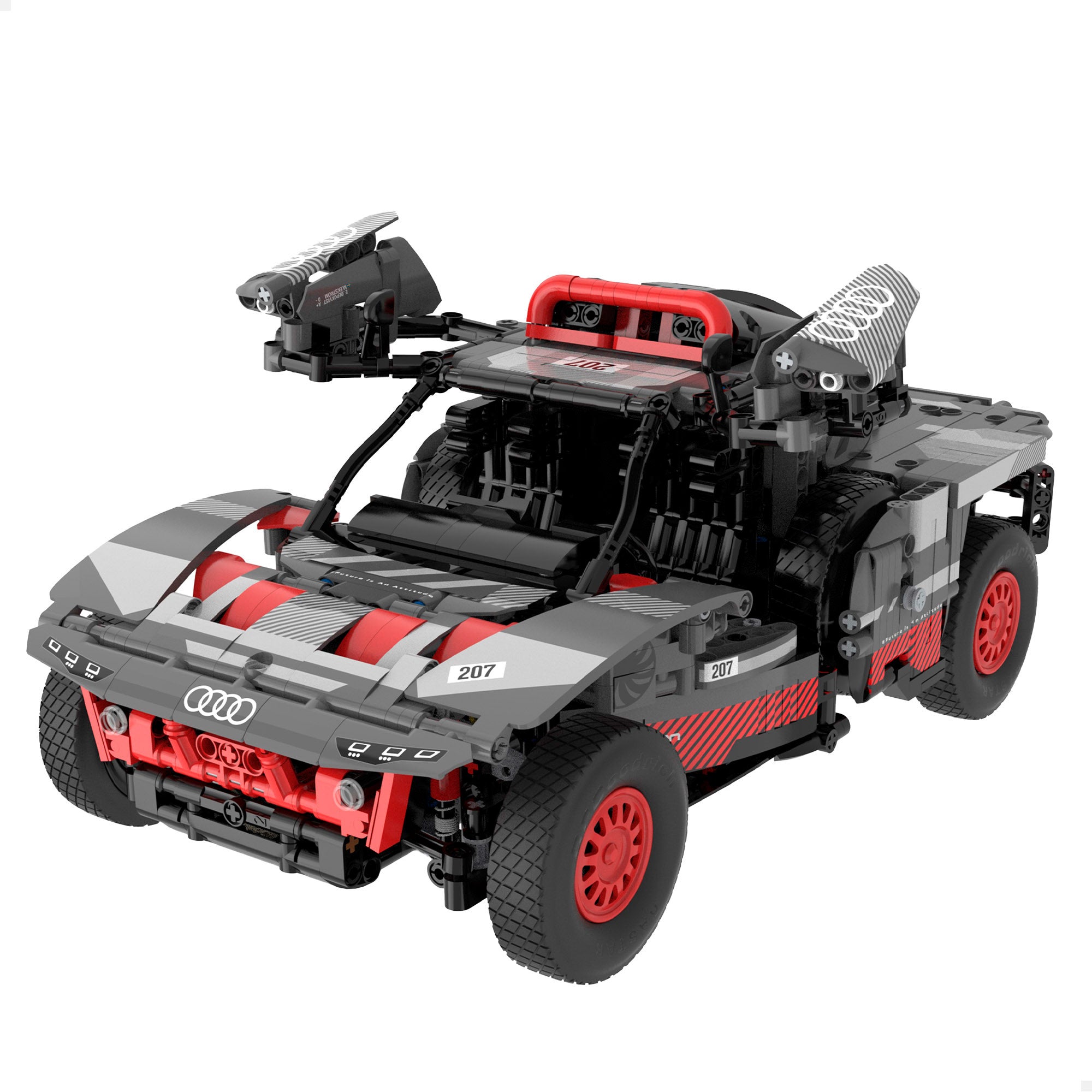 Modelo de carro RASTAR para montar Dakar '24 Audi RS Q e-tron (Sainz) 1:14