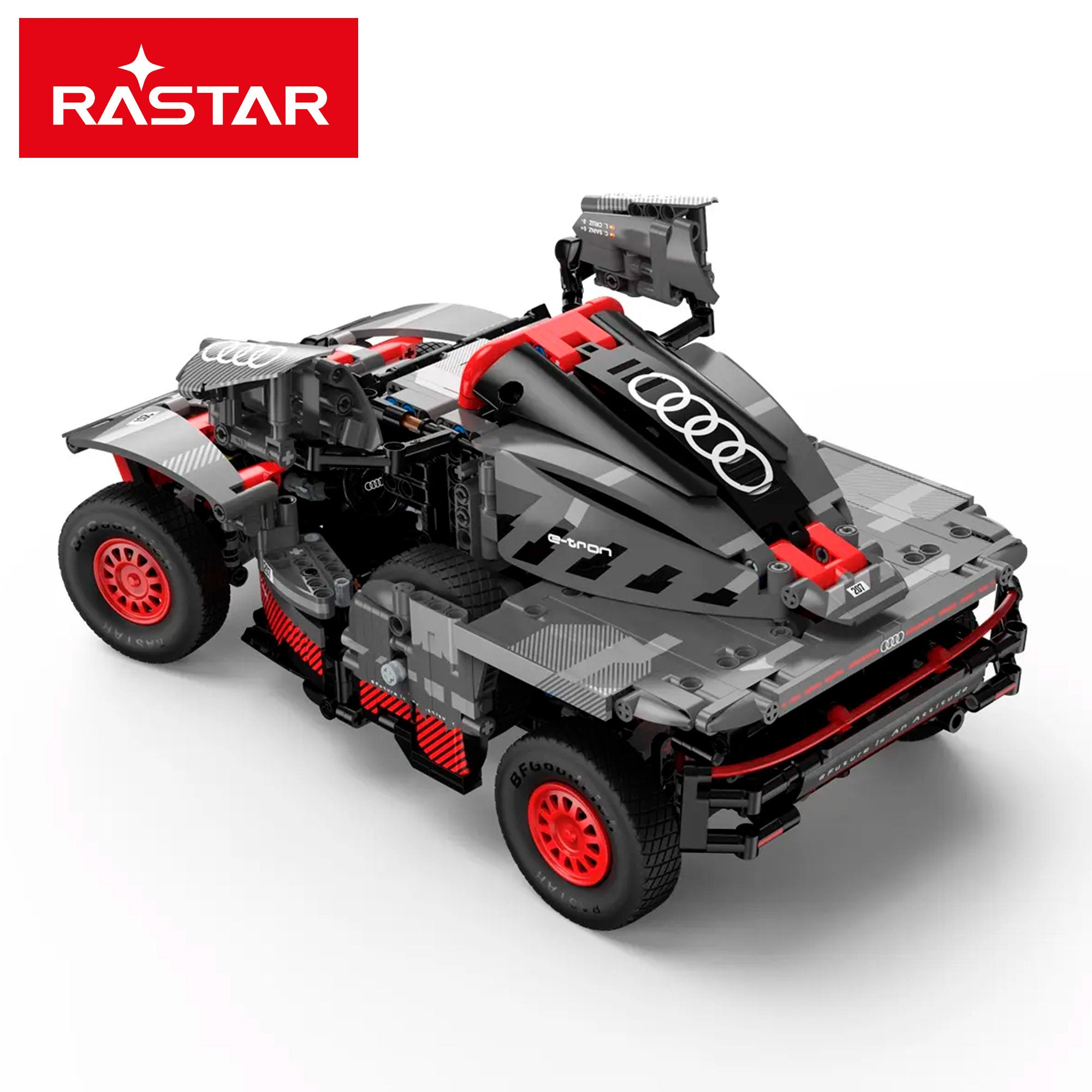 Modelo de carro RASTAR para montar Dakar '24 Audi RS Q e-tron (Sainz) 1:14