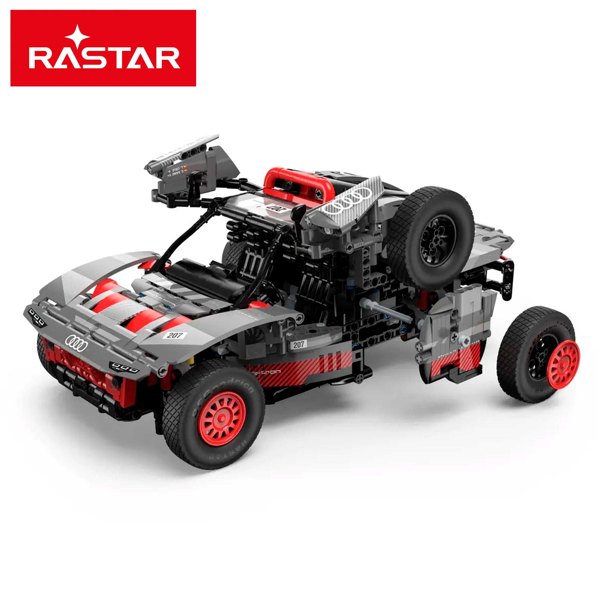 Modelo de carro RASTAR para montar Dakar '24 Audi RS Q e-tron (Sainz) 1:14