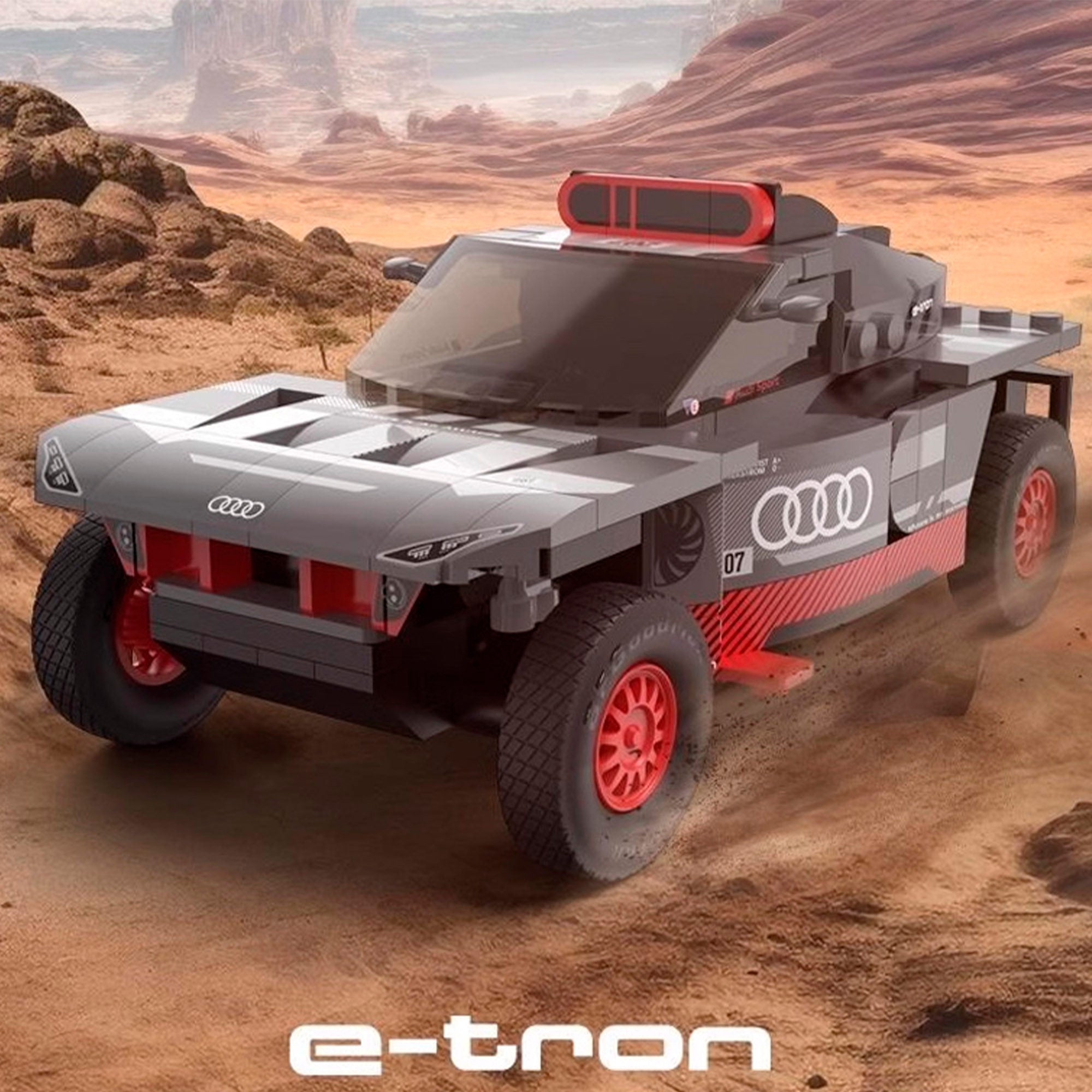 Modelo de carro RASTAR para montar Dakar '24 Audi RS Q e-tron (Sainz) 1:30