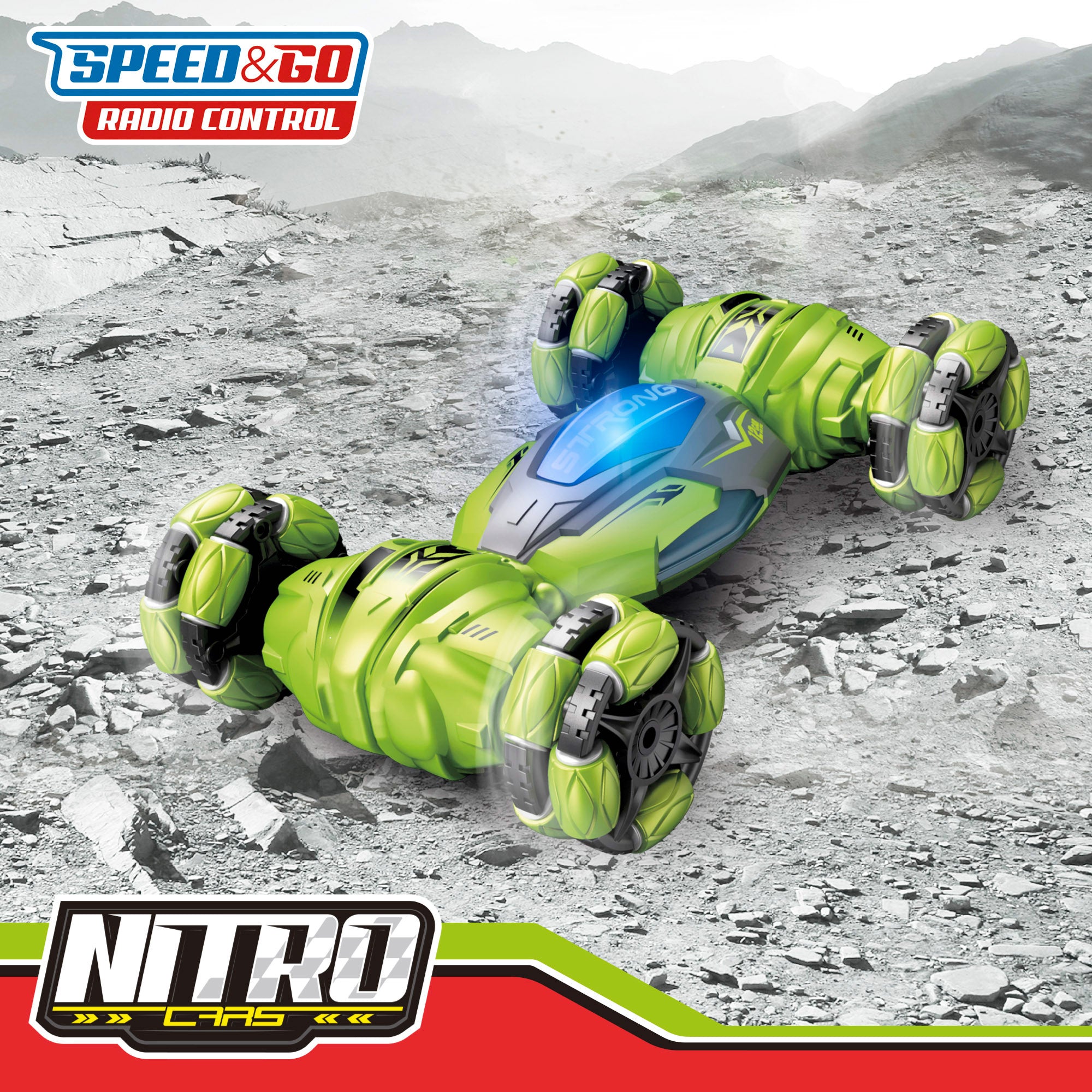 Carro telecomandado para acrobacias de 360°: velocidade e velocidade