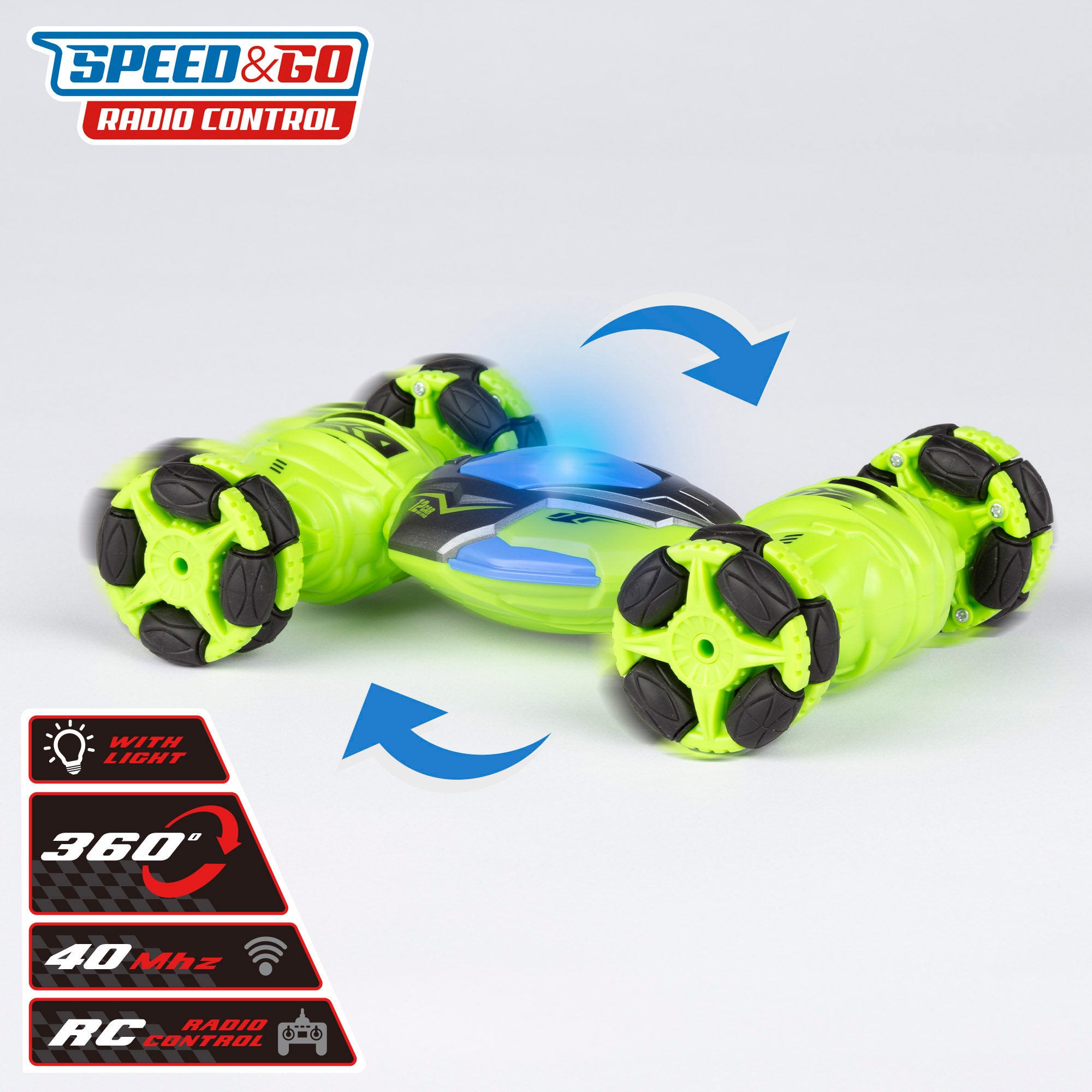 Carro telecomandado para acrobacias de 360°: velocidade e velocidade