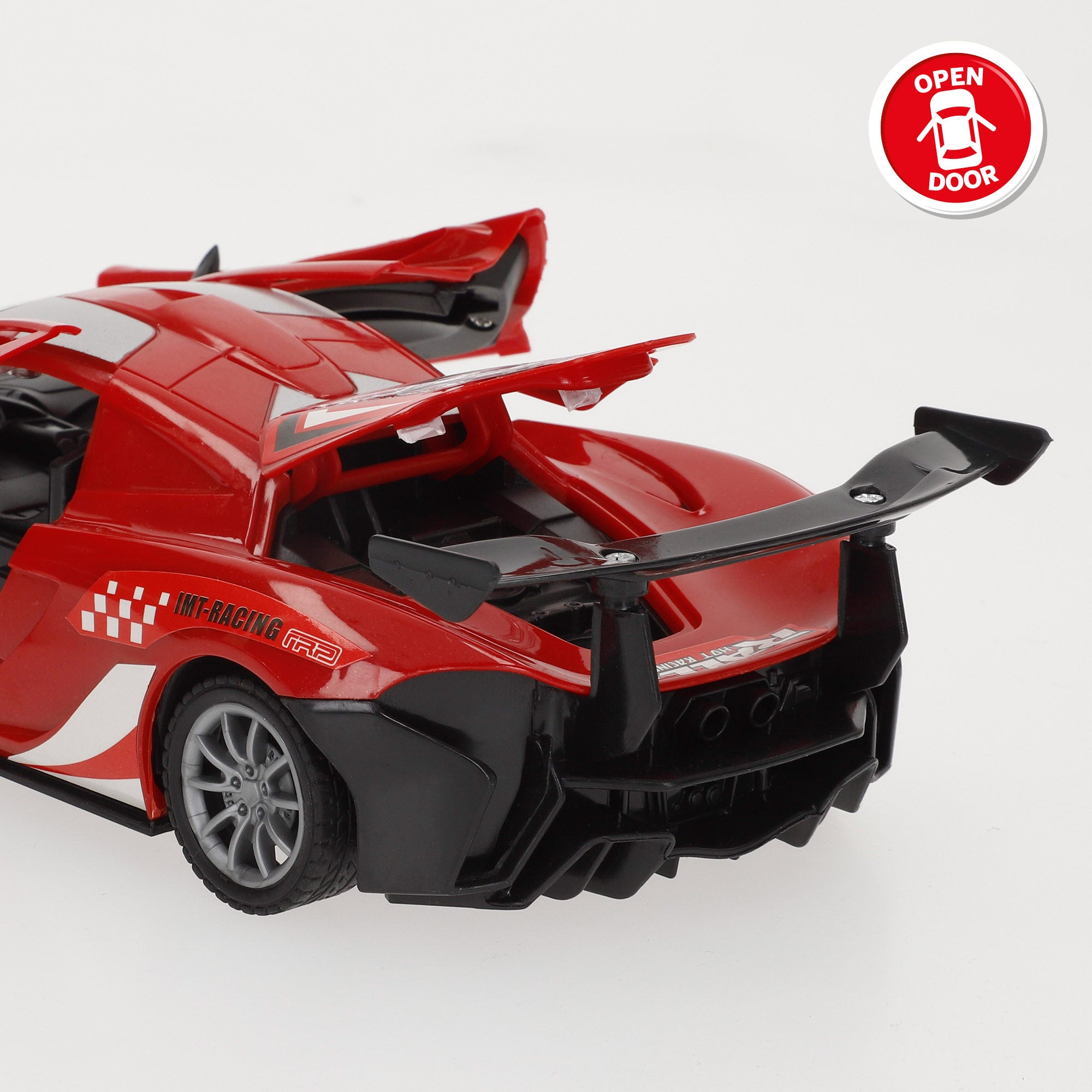 Carro de corrida com comando e luzes, escala 1:18, velocidade e ação!