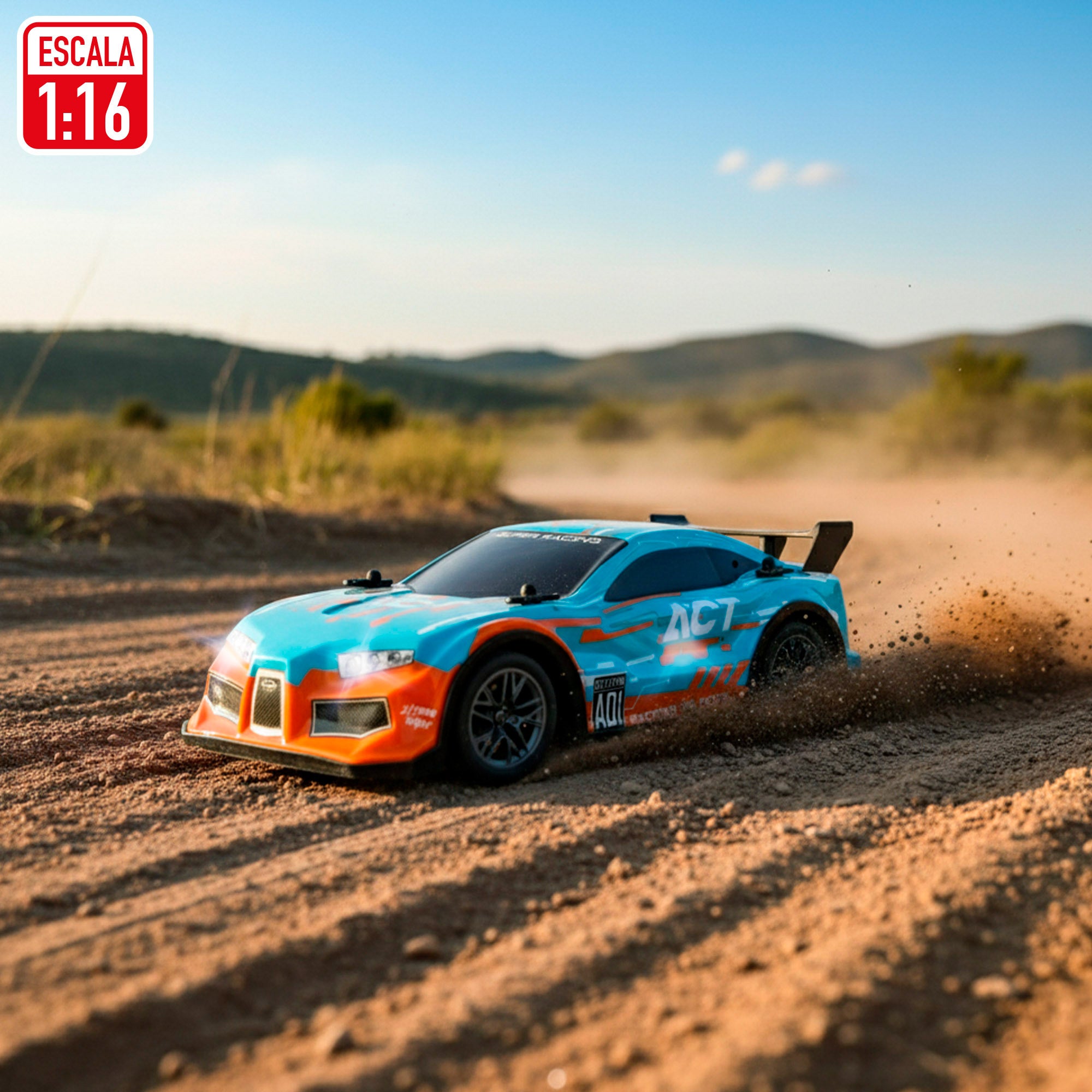 Carro de rádio controlo Speed ​​​​&amp; Go à escala 1:16 com luzes e sons.