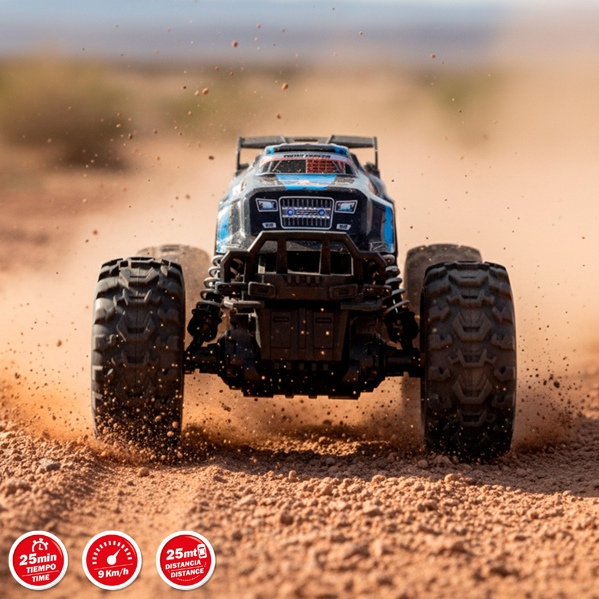 Veículo todo-o-terreno controlado remotamente com rodas grandes de alta aderência, escala 1:16 Speed&amp; Go