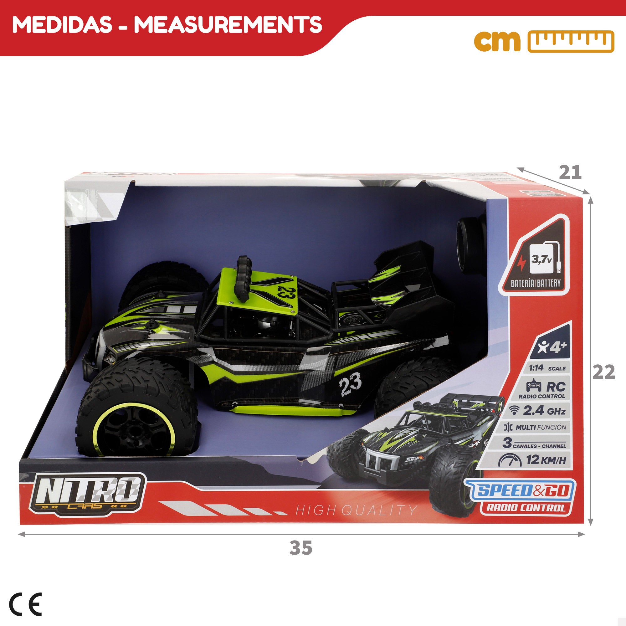 Buggy Off-Road Speed&amp; Go com Comando à Escala 1:14