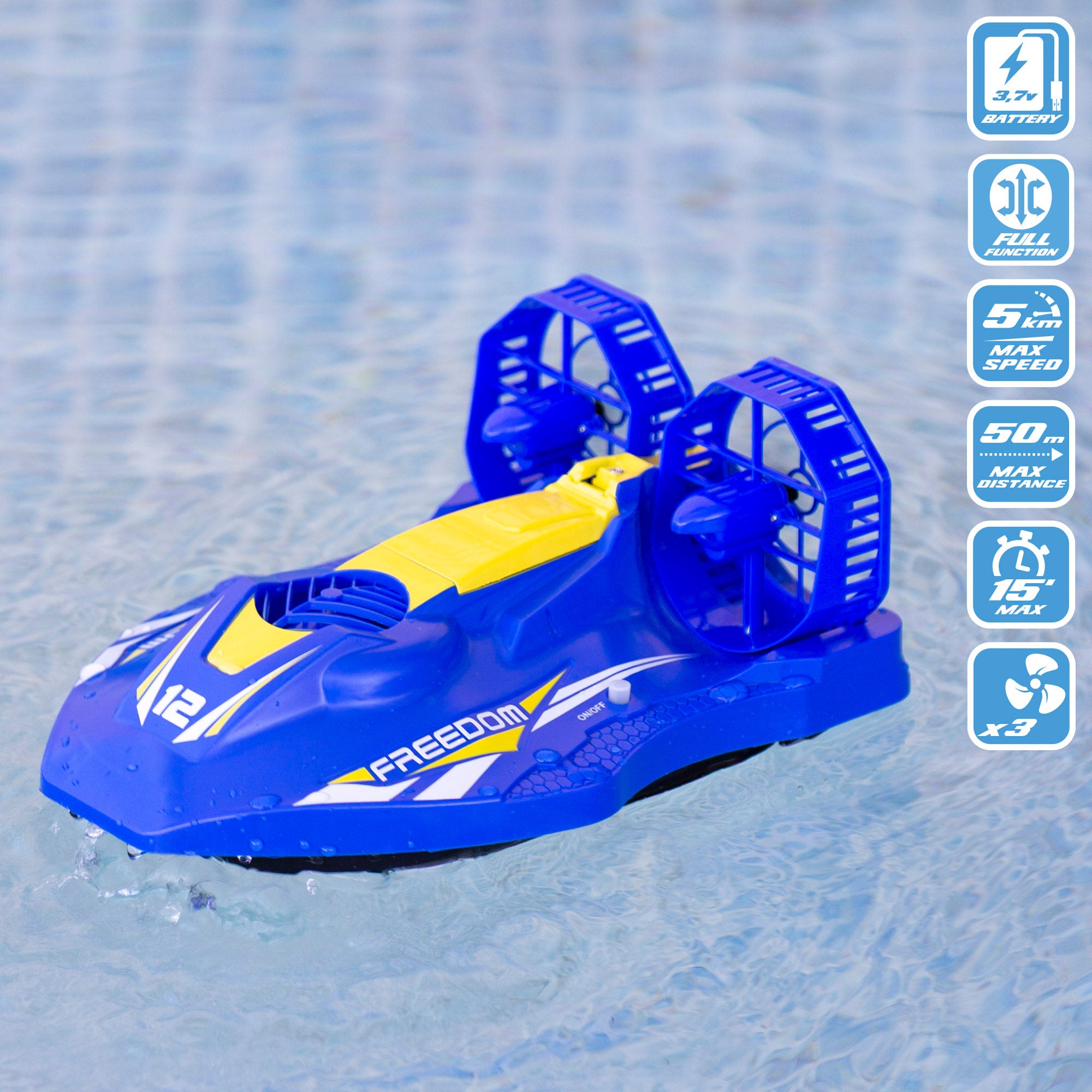 Lancha de controlo remoto hovercraft Speed & Go