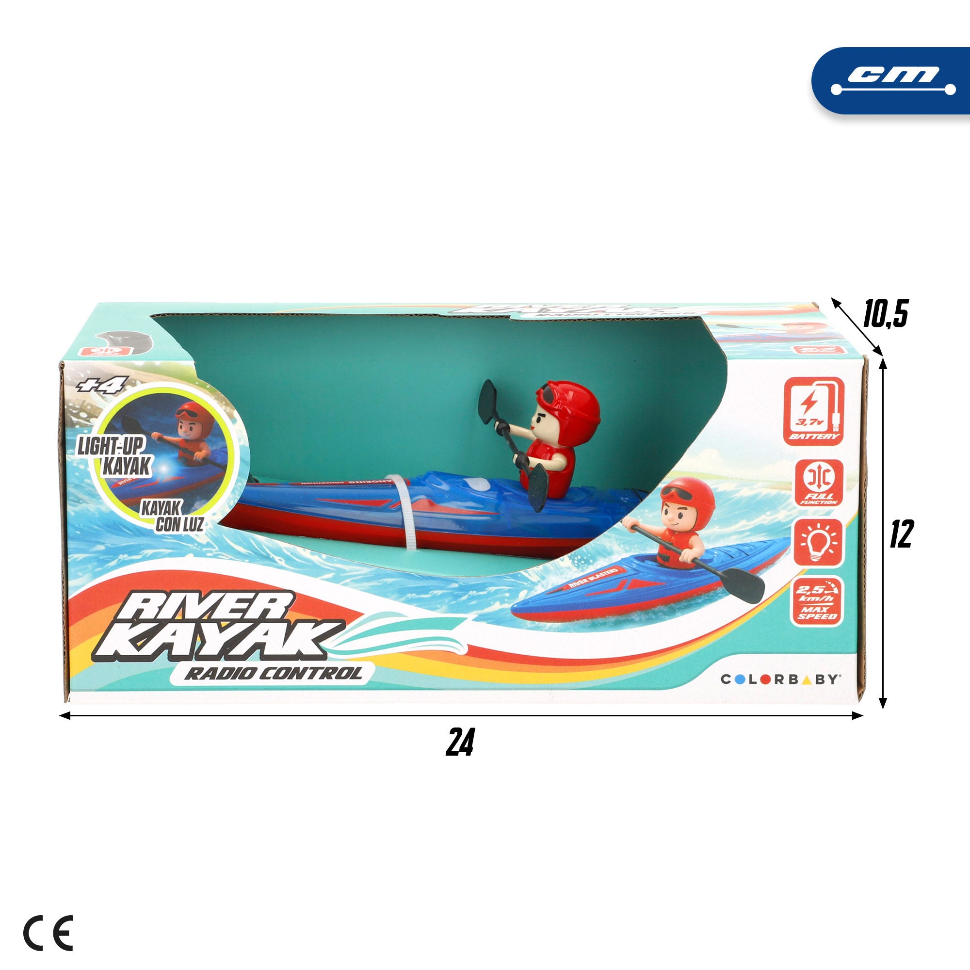 Caiaque telecomandado com figura River Kayak