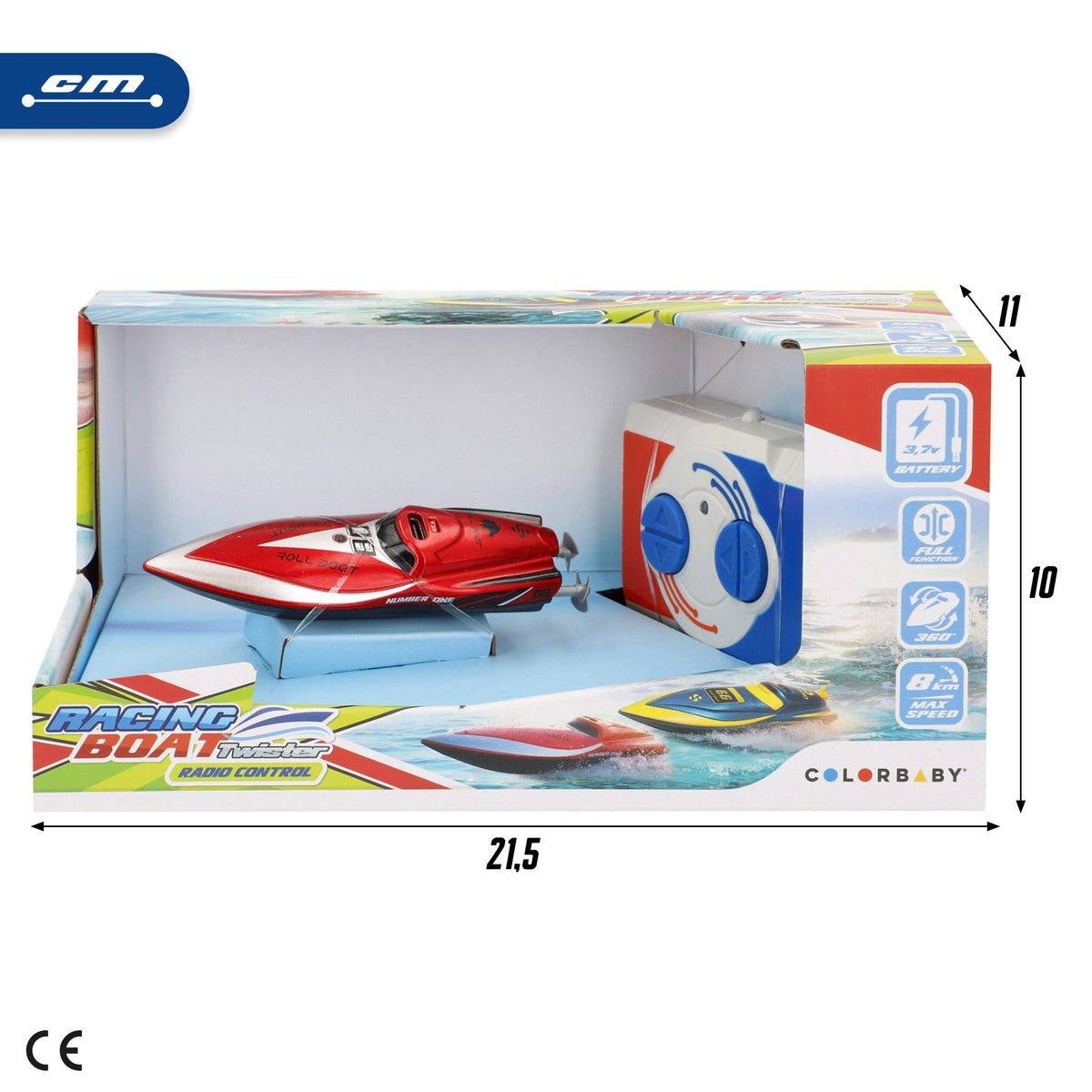 Barco de comando à distância vermelho + 4 anos Speed&Go