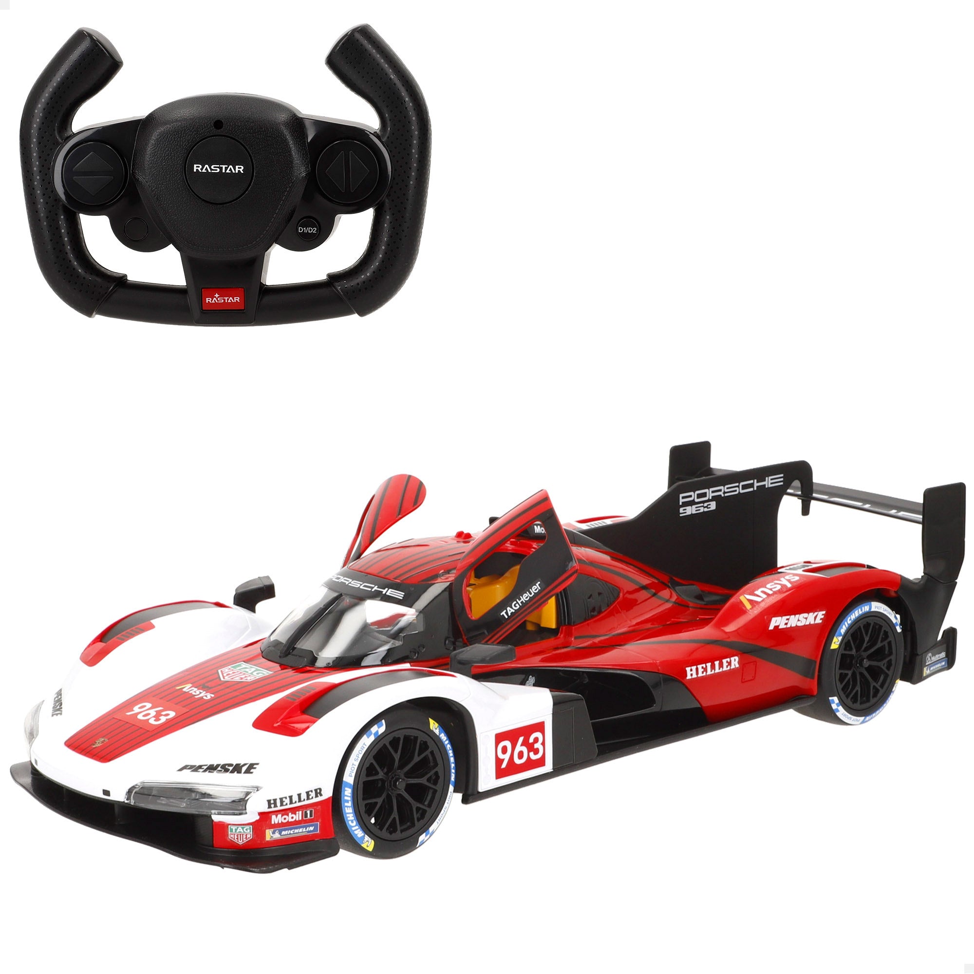 RASTAR Carro de controlo remoto Porsche 963 LMDH 1:14