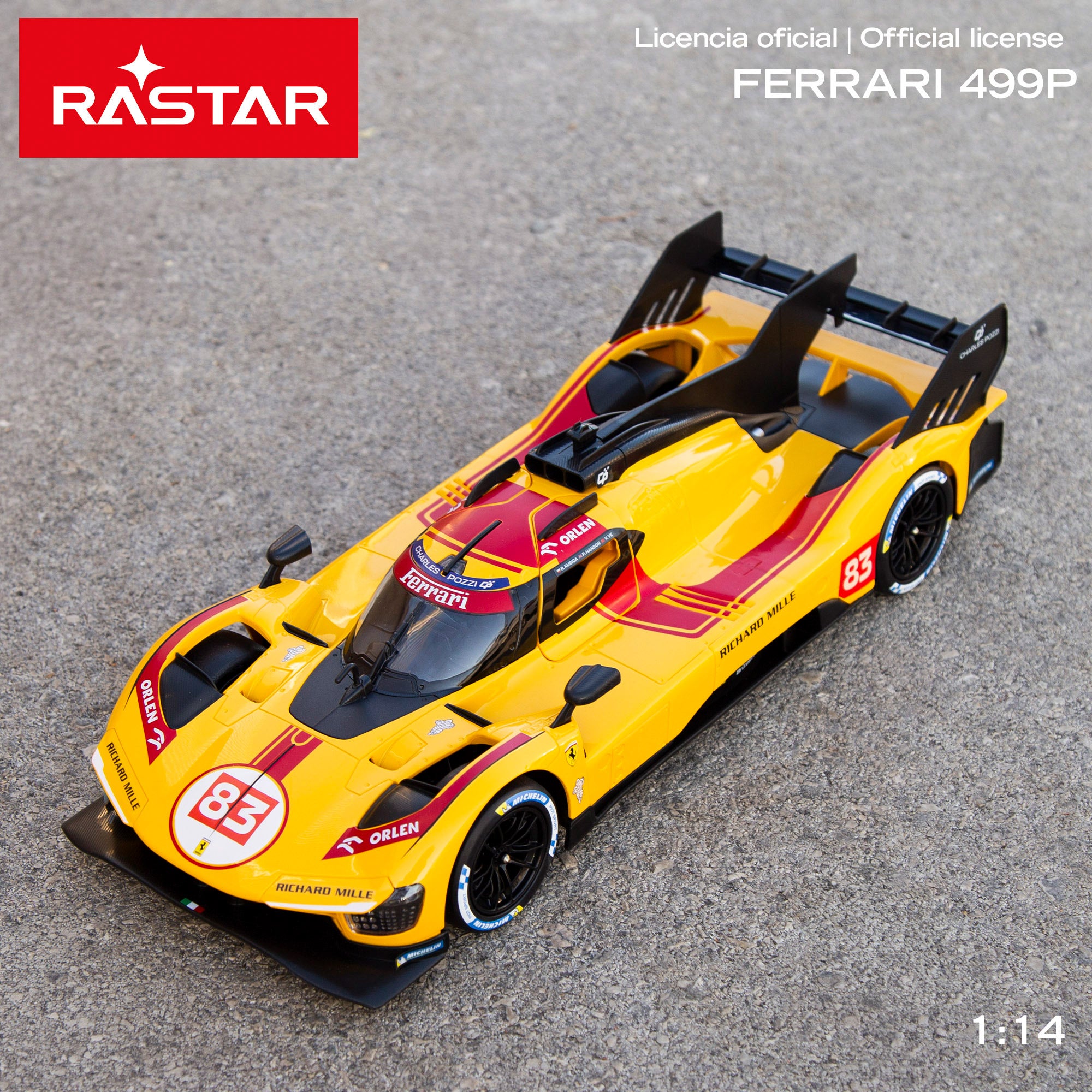 RASTAR Carro telecomandado Ferrari 499P n.º 83 1:14