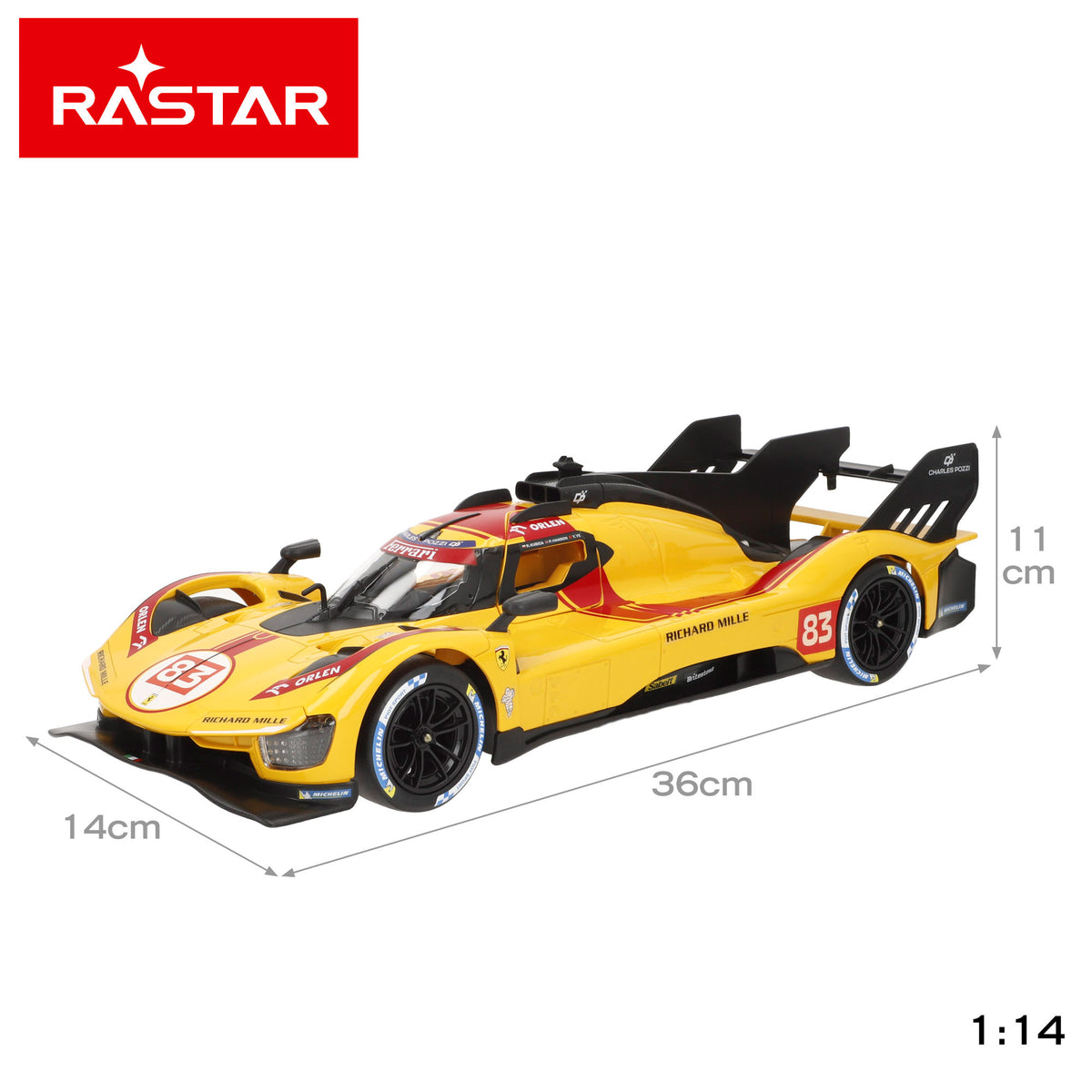 RASTAR Carro telecomandado Ferrari 499P n.º 83 1:14