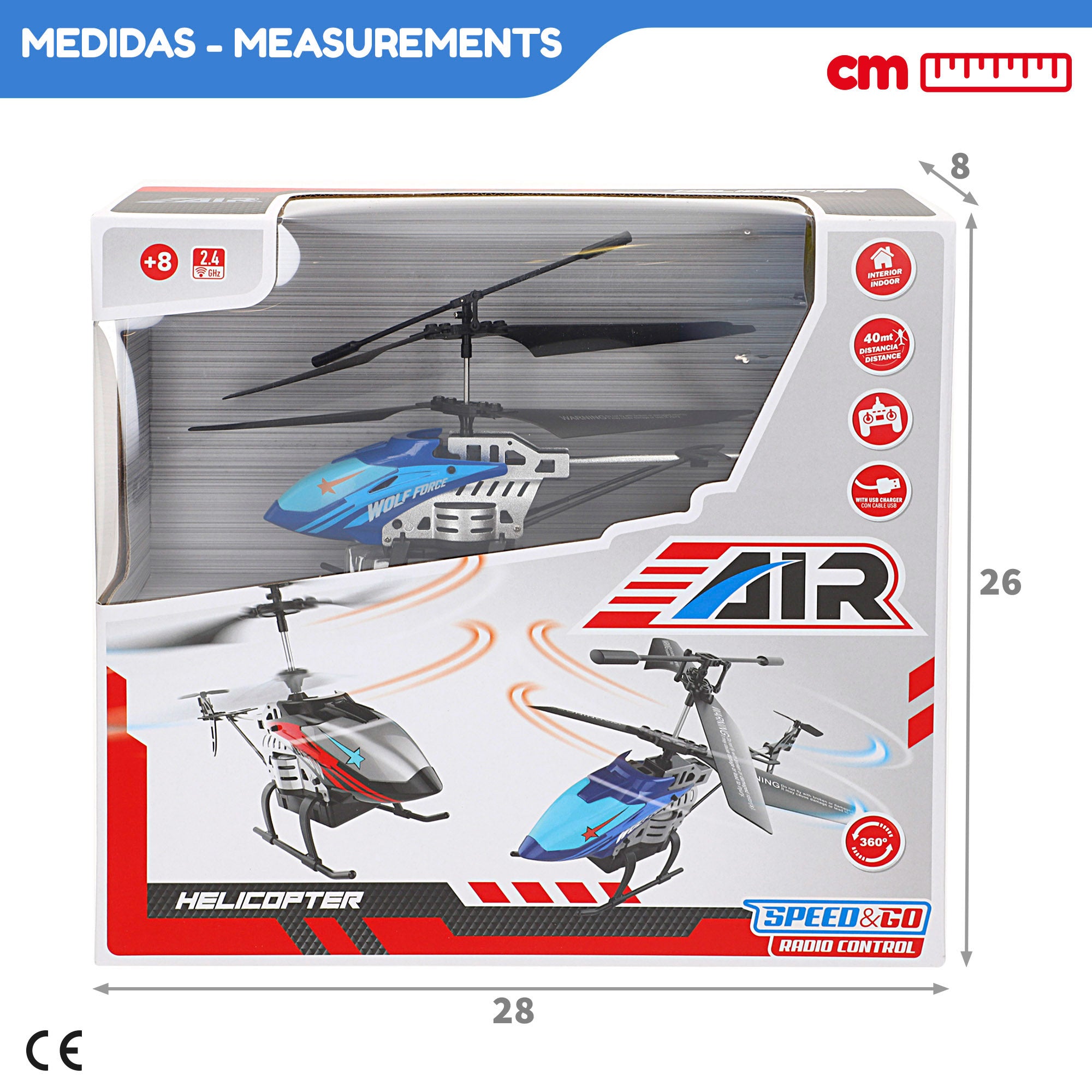 Conjunto de helicópteros telecomandados Speed ​​​​&amp; Go 360°