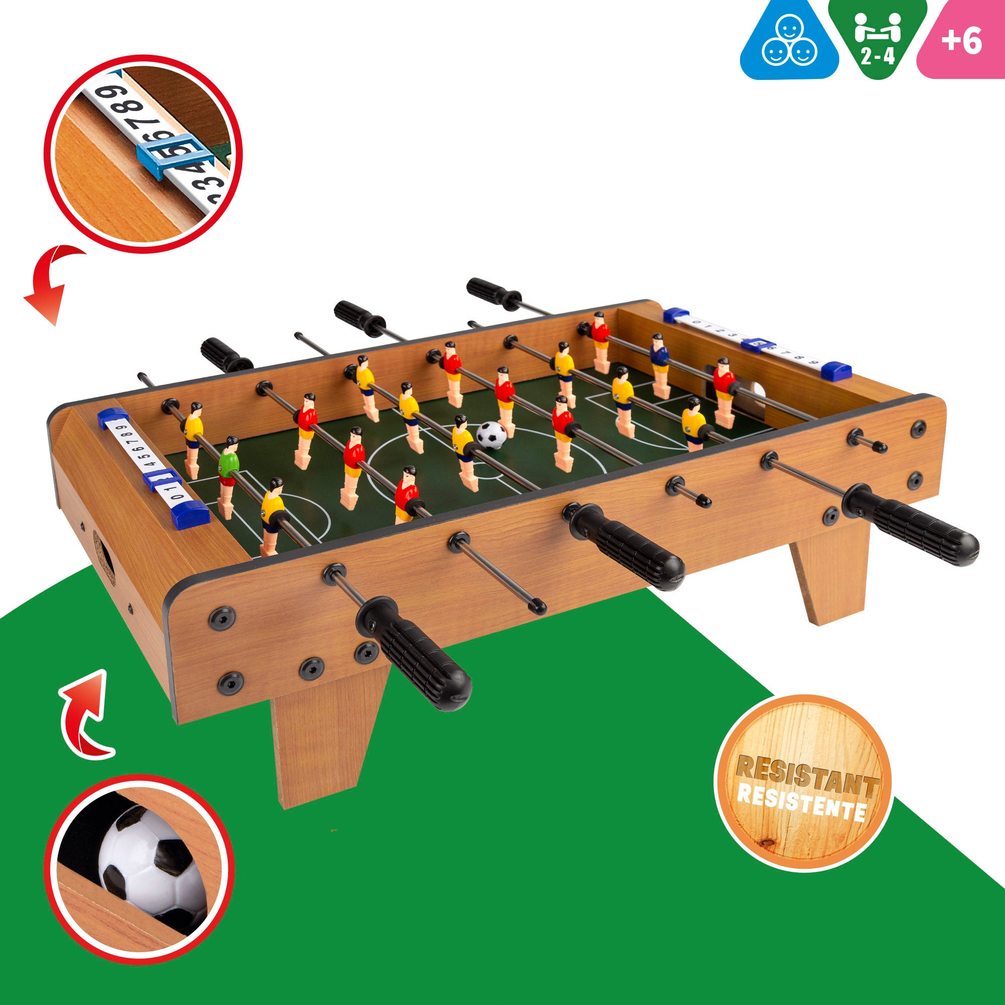 Mesa de matraquilhos em madeira 60x30x20 cm CB Games