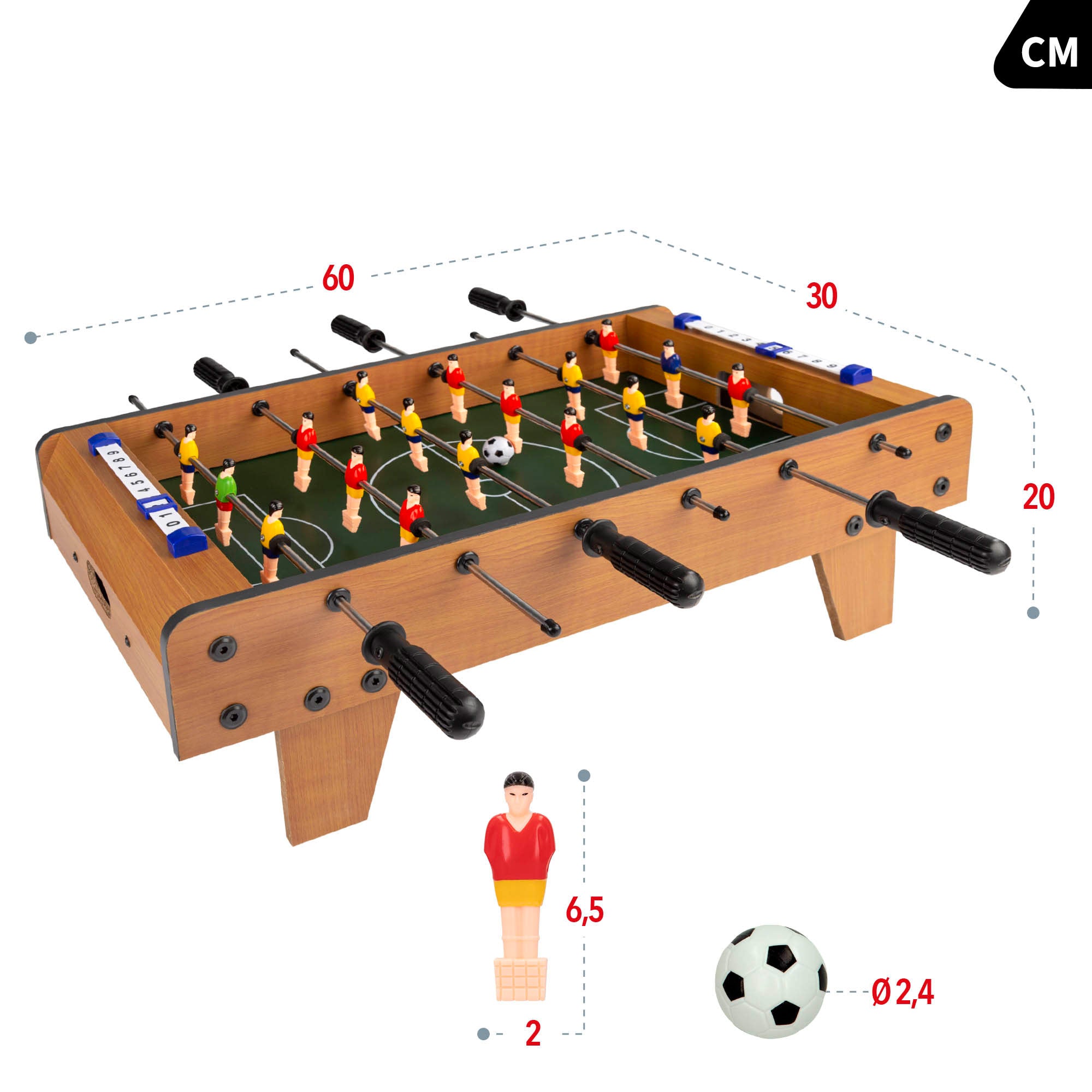 Mesa de matraquilhos em madeira 60x30x20 cm CB Games