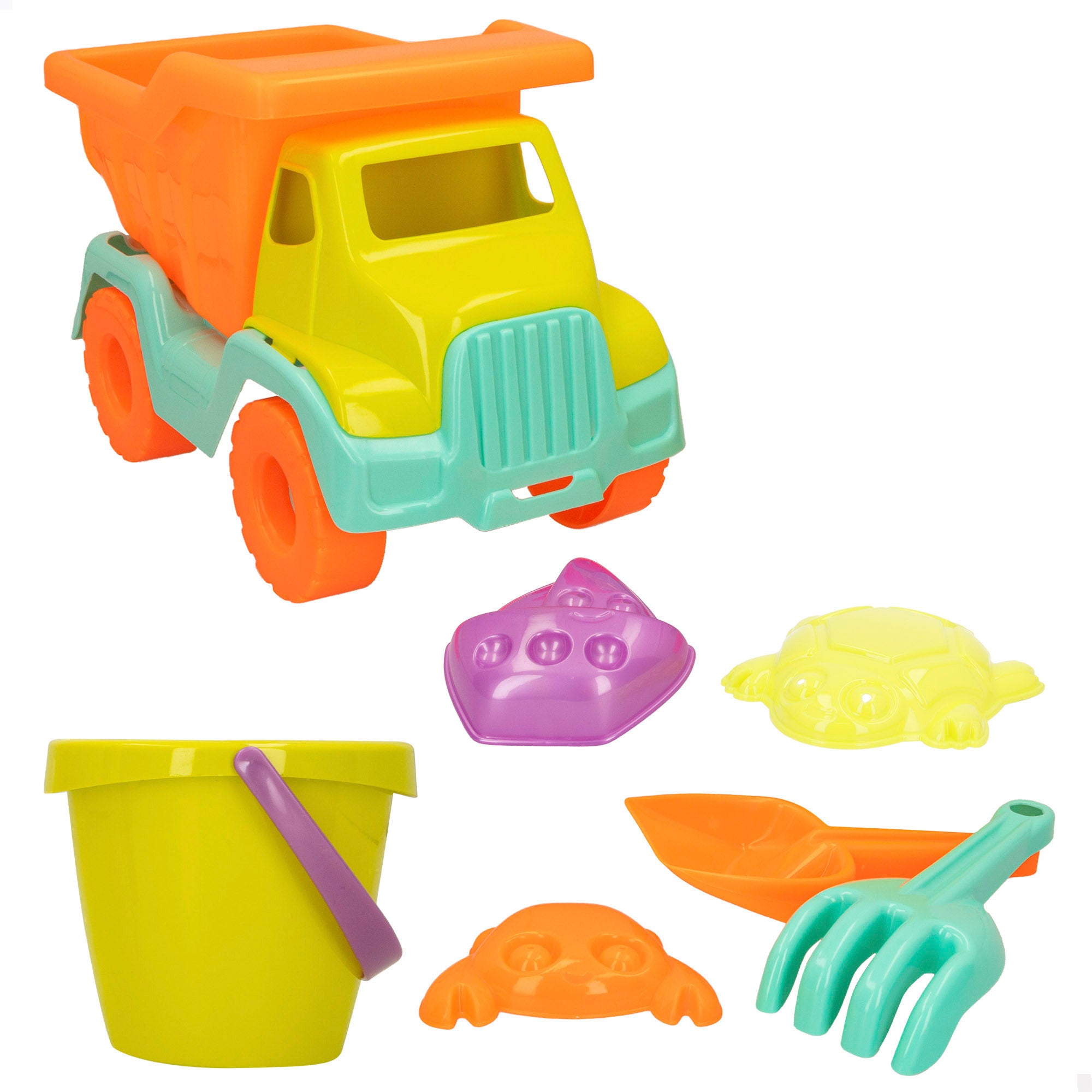 Conjunto de praia com acessórios para camião e balde (Color Beach)