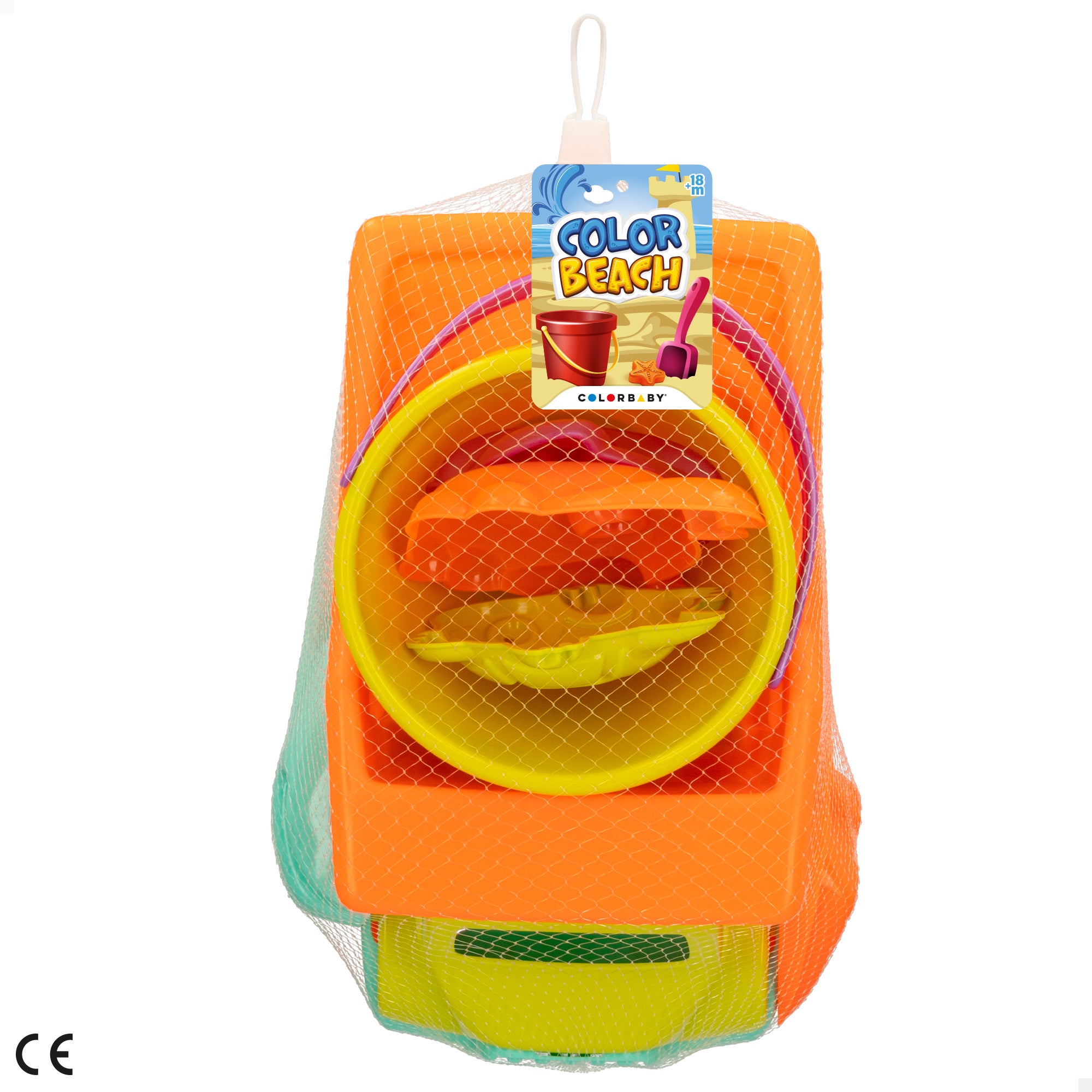 Conjunto de praia com acessórios para camião e balde (Color Beach)
