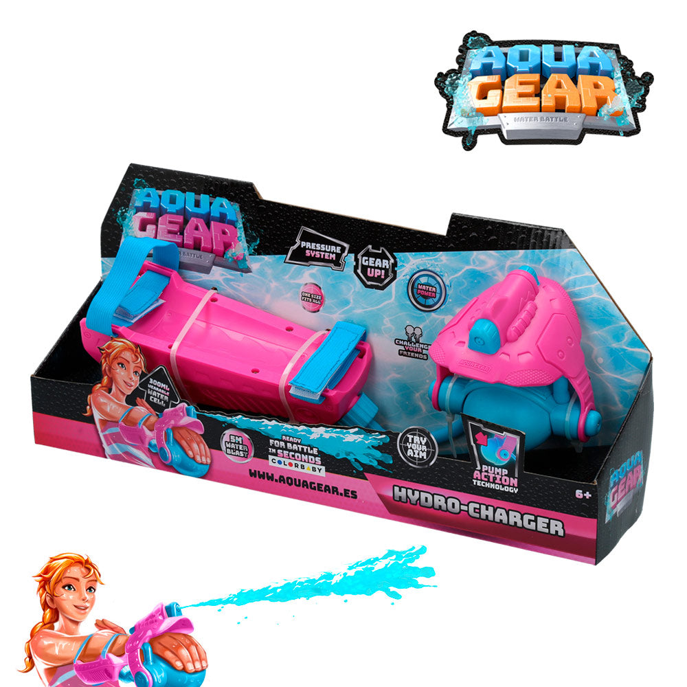 Lançador de água Aqua Gear rosa e azul