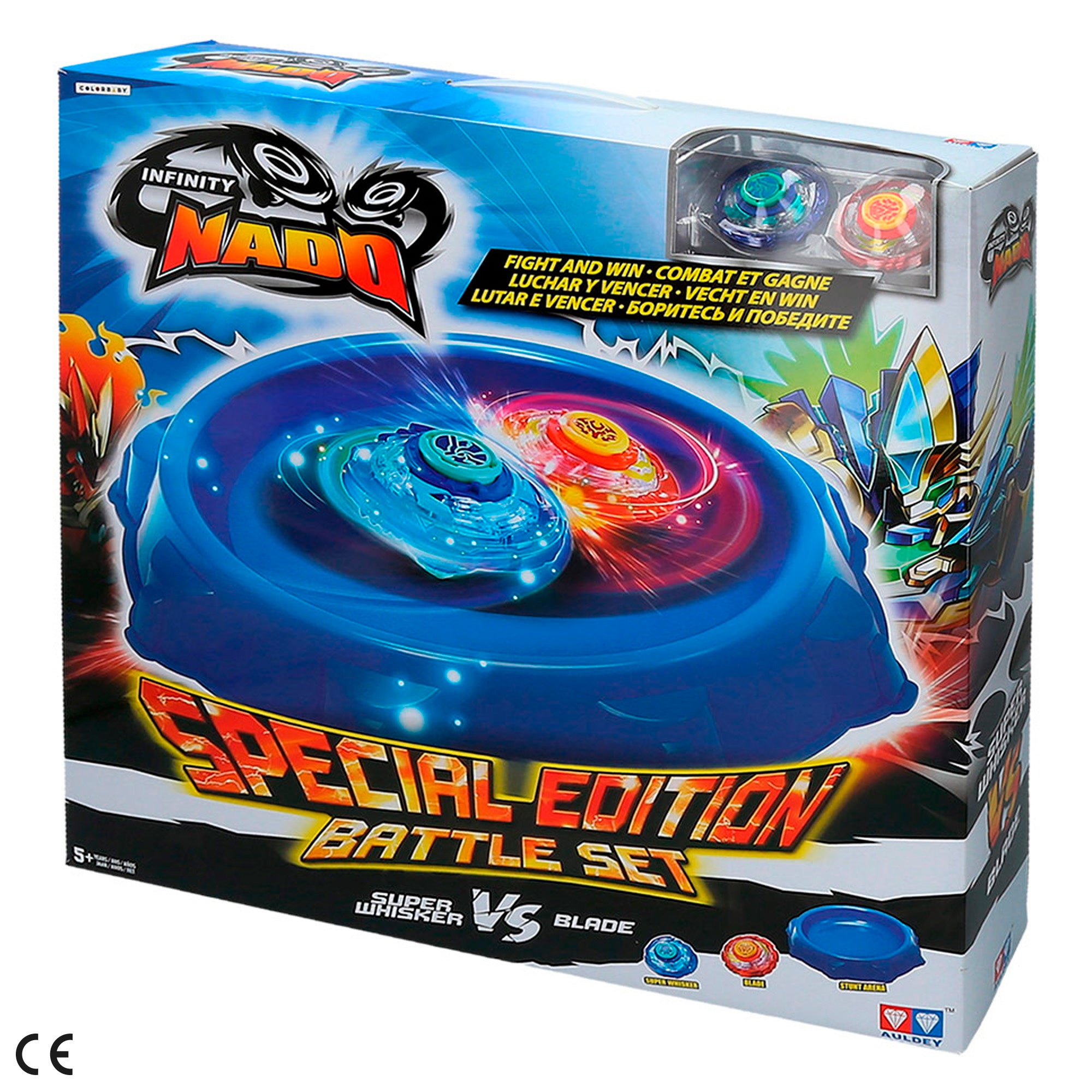 Conjunto Infinity Nado Arena Stadium, Lançadores e Piões Super Whisker vs Blade