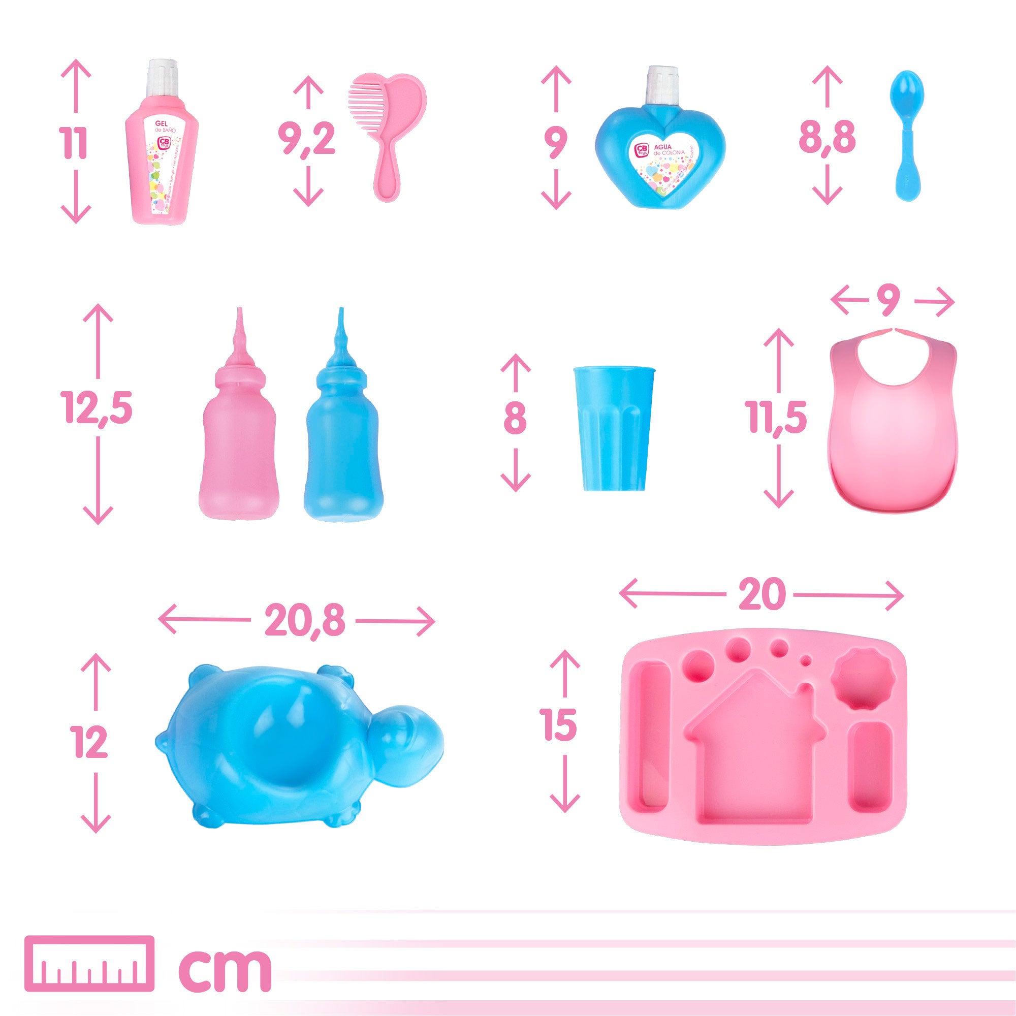 Conjunto de acessórios para cuidados com bonecas Colorbaby