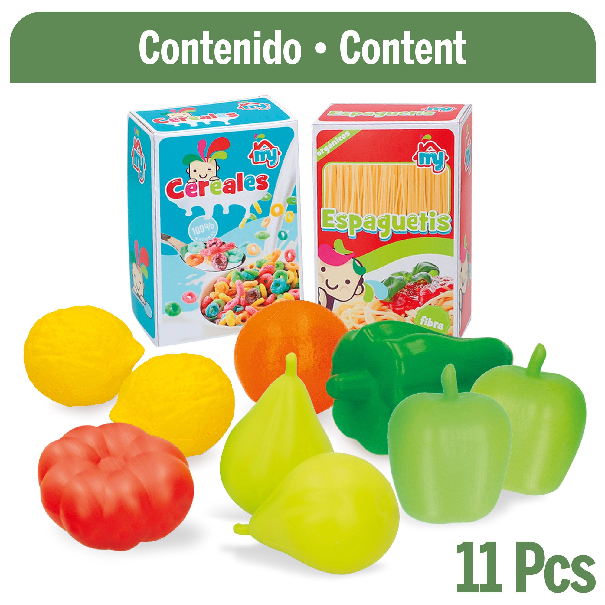 Carrinho de Compras de Brinquedo My Sweet Home com 11 Peças e Comida