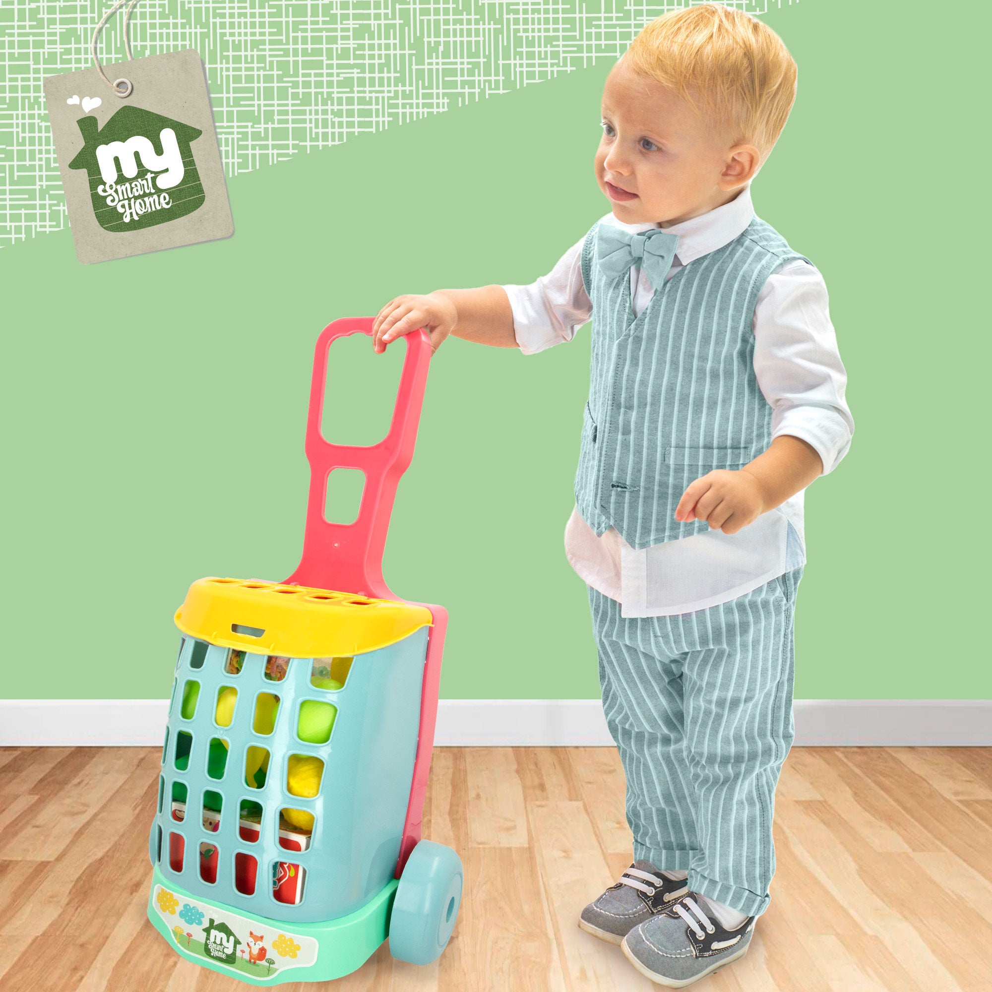Carrinho de Compras de Brinquedo My Sweet Home com 11 Peças e Comida