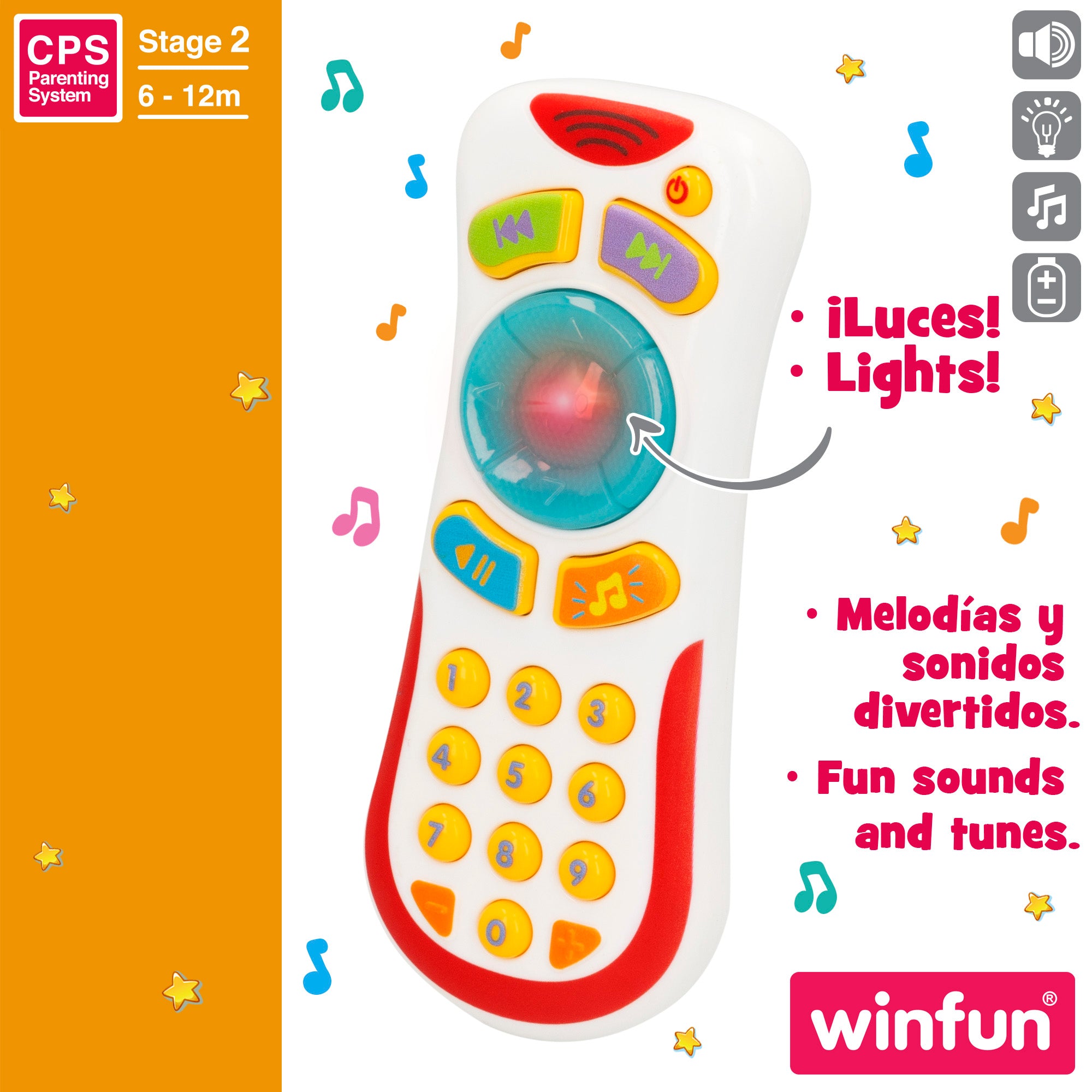 Winfun O Meu Primeiro Comando com Luzes, Sons e Melodias Divertidas
