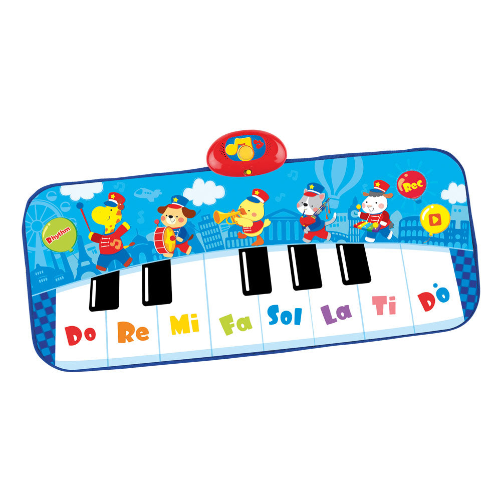 Tapete de piano Winfun azul com luz, som e gravador.