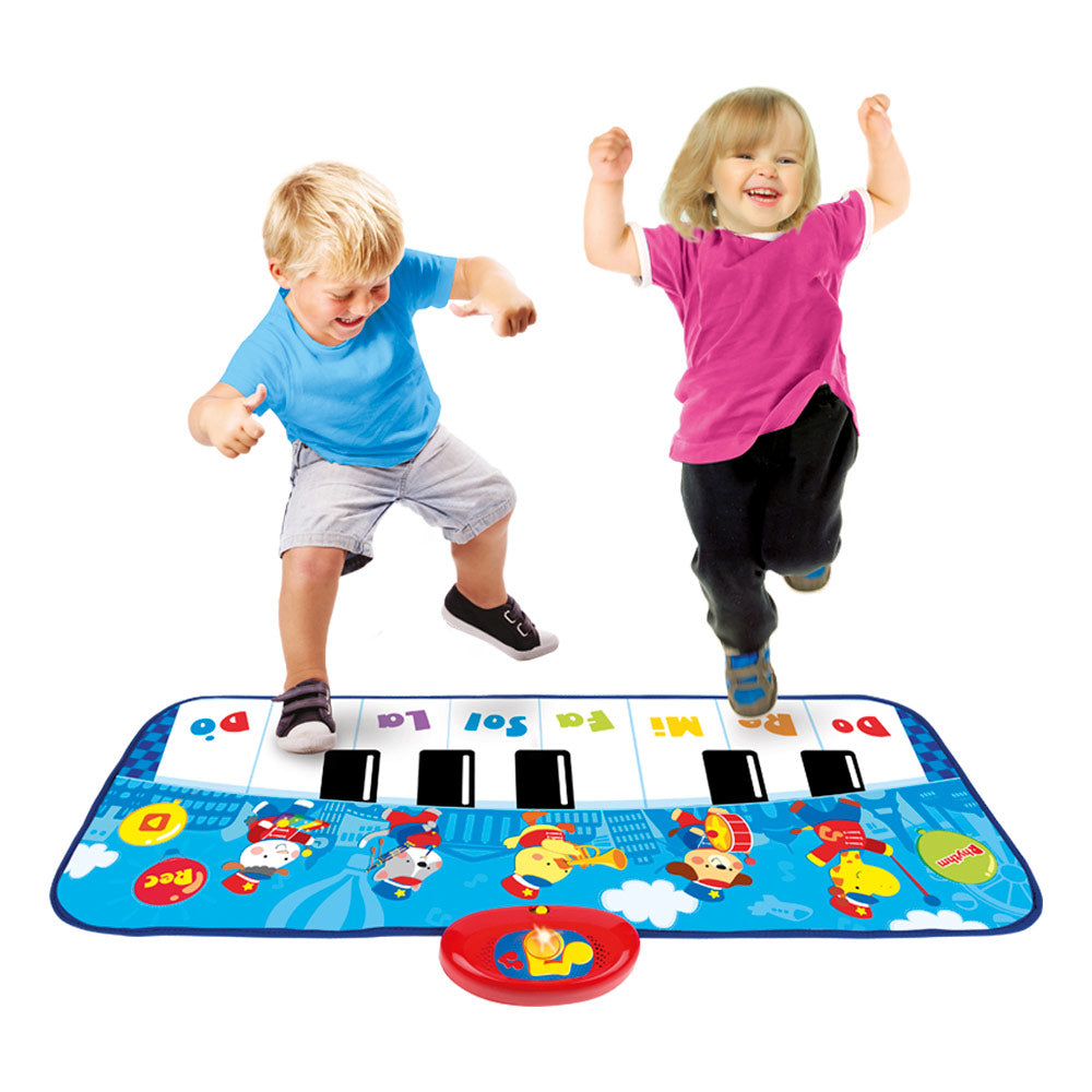 Tapete de piano Winfun azul com luz, som e gravador.