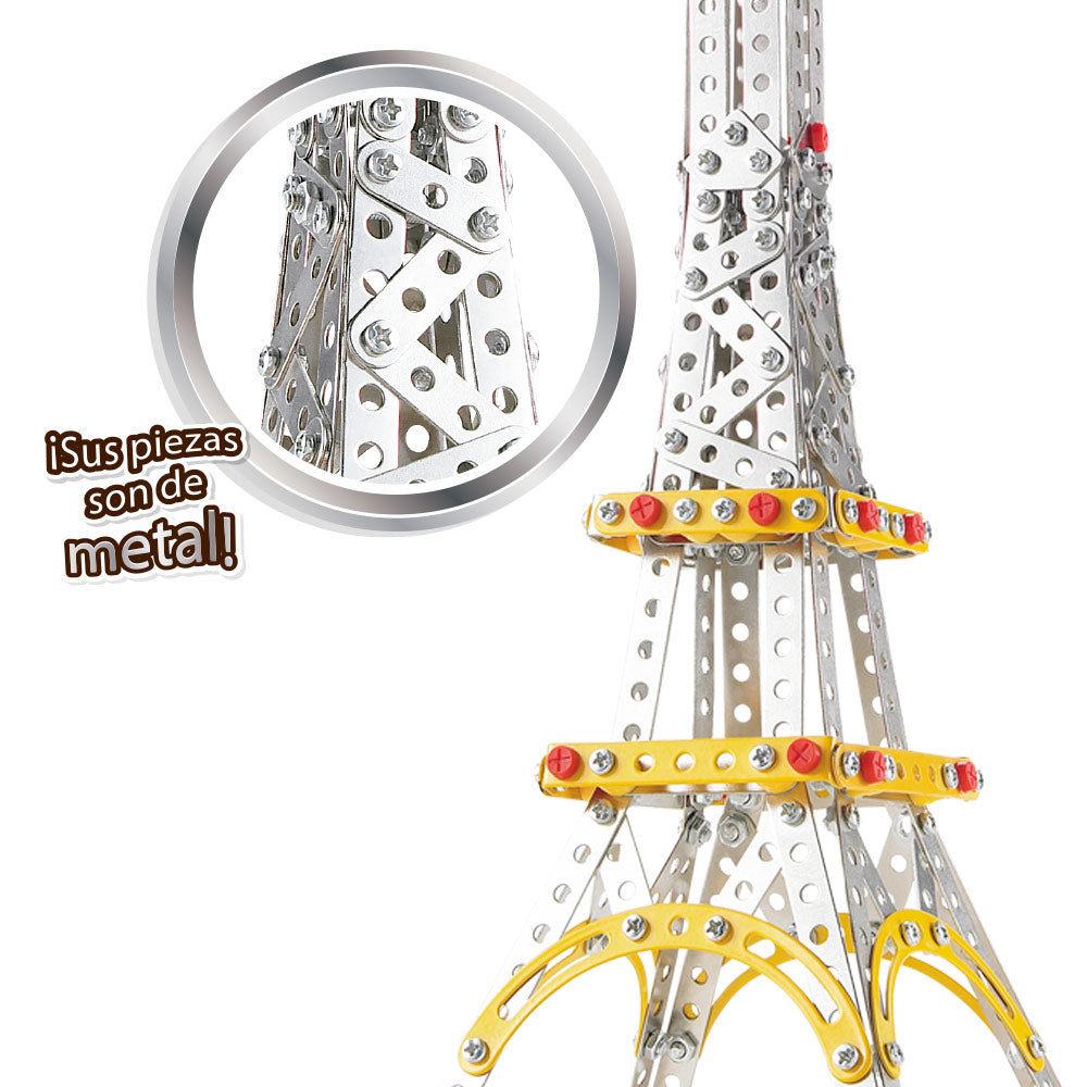 Conjunto de construção Torre Eiffel em metal, 447 peças, Smart Theory