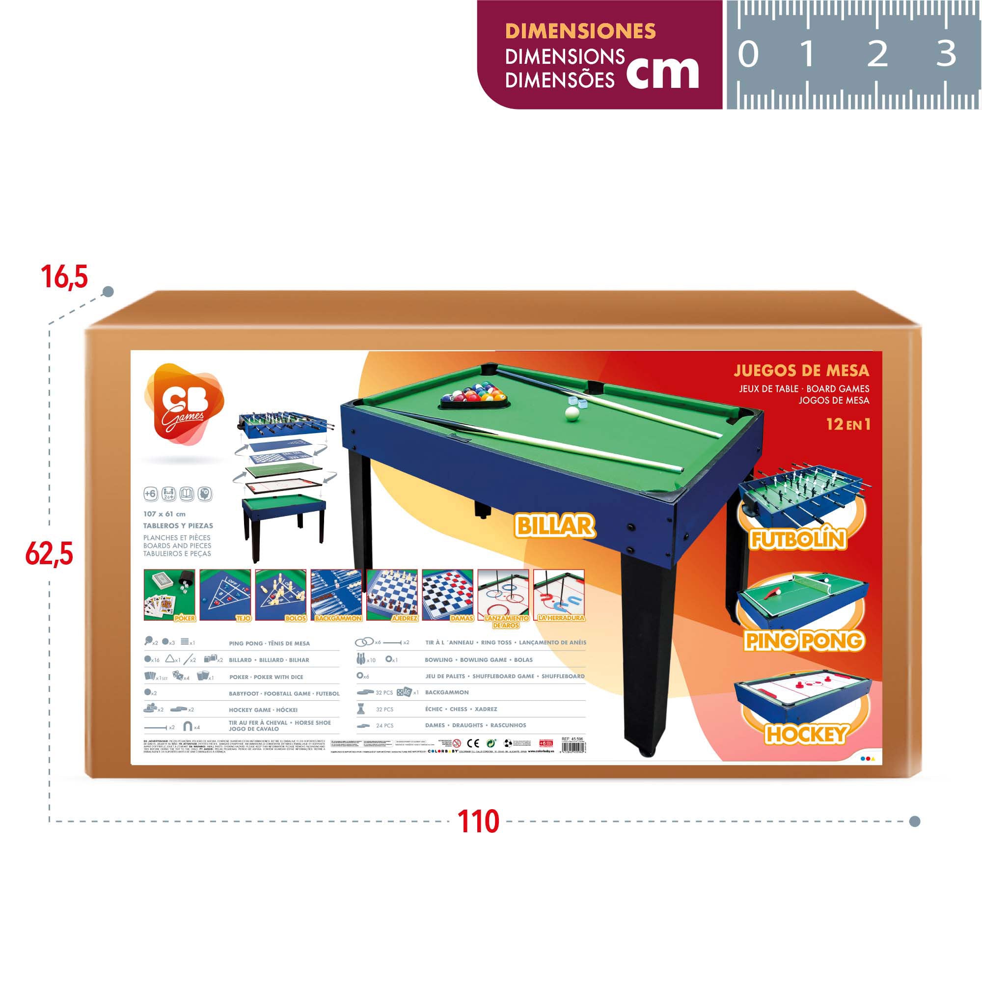 Mesa de bilhar multifuncional 12 em 1 da CB Games