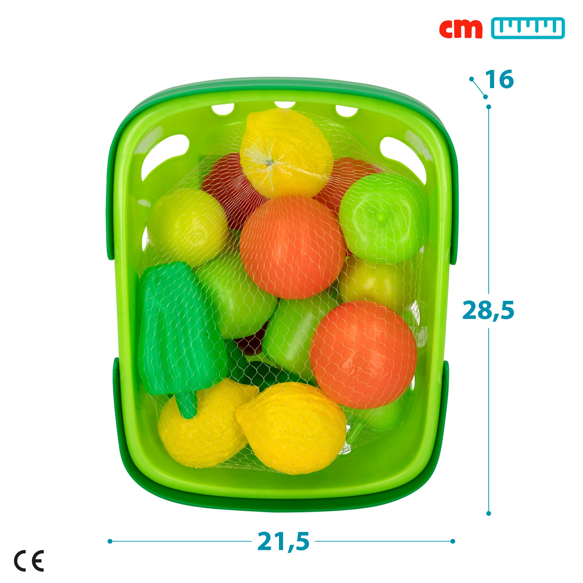 Cesta de frutas e legumes de brincar My Home Colors com 21 peças
