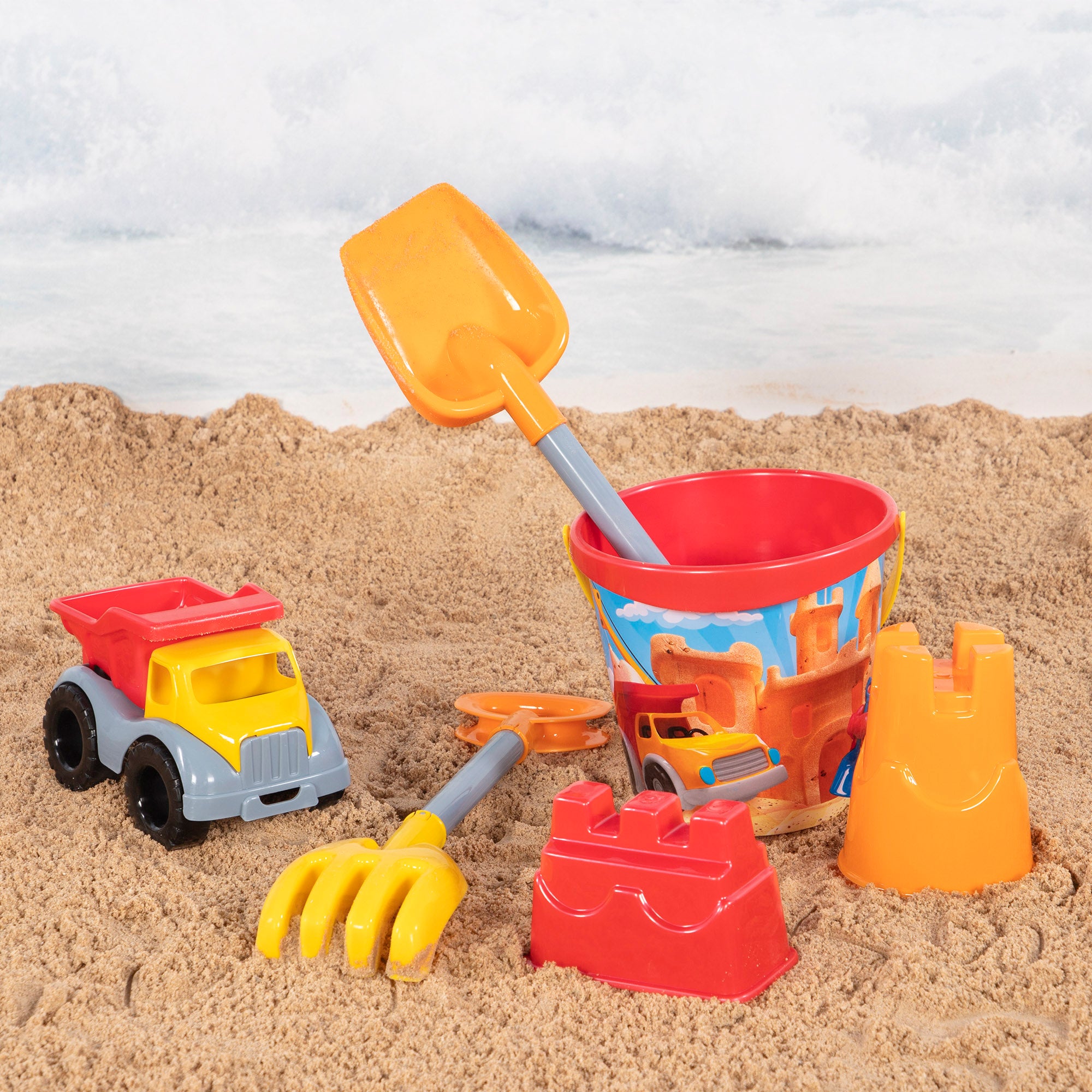 Conjunto de brinquedos de praia com camião e acessórios Color Beach