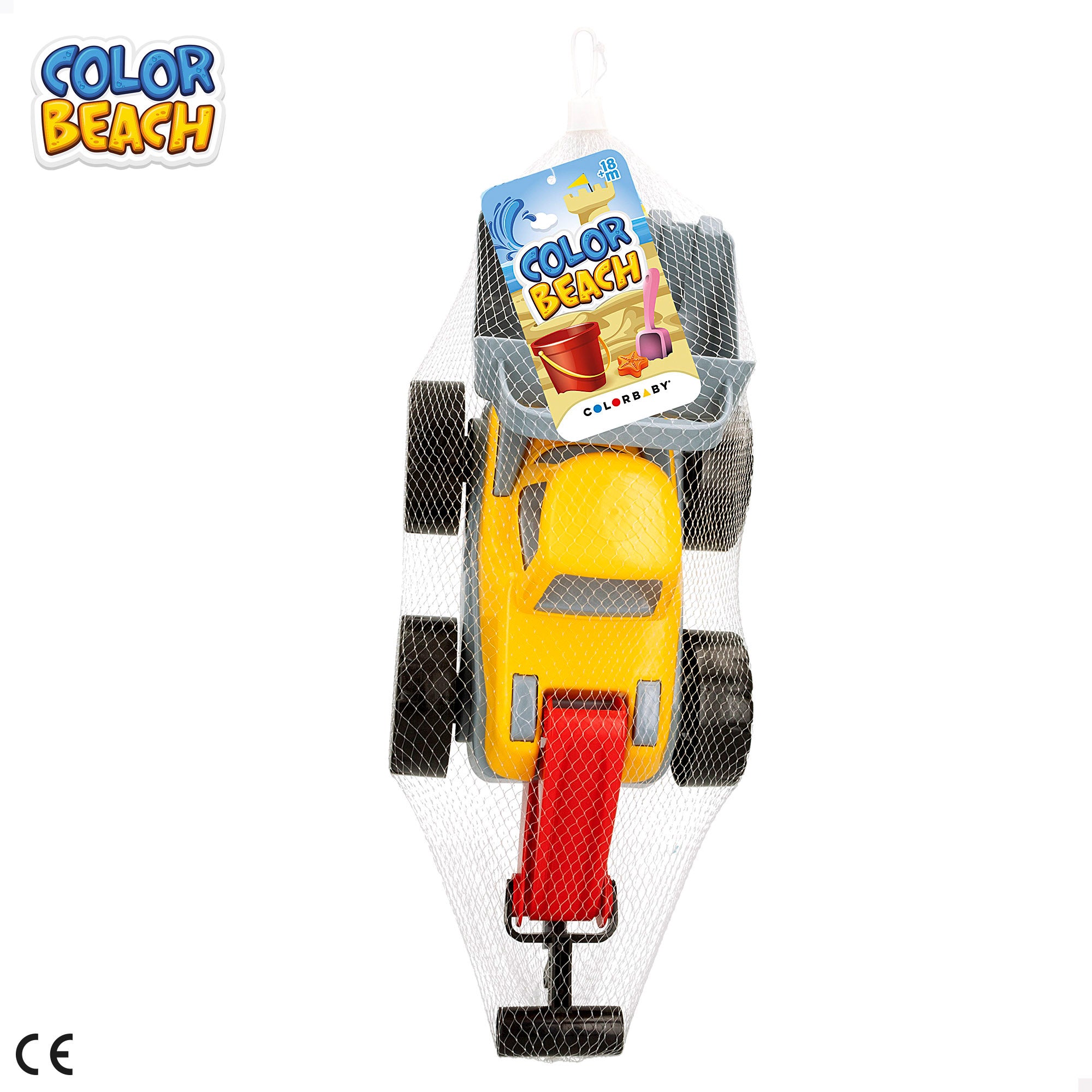 Escavadora de brinquedo de praia colorida