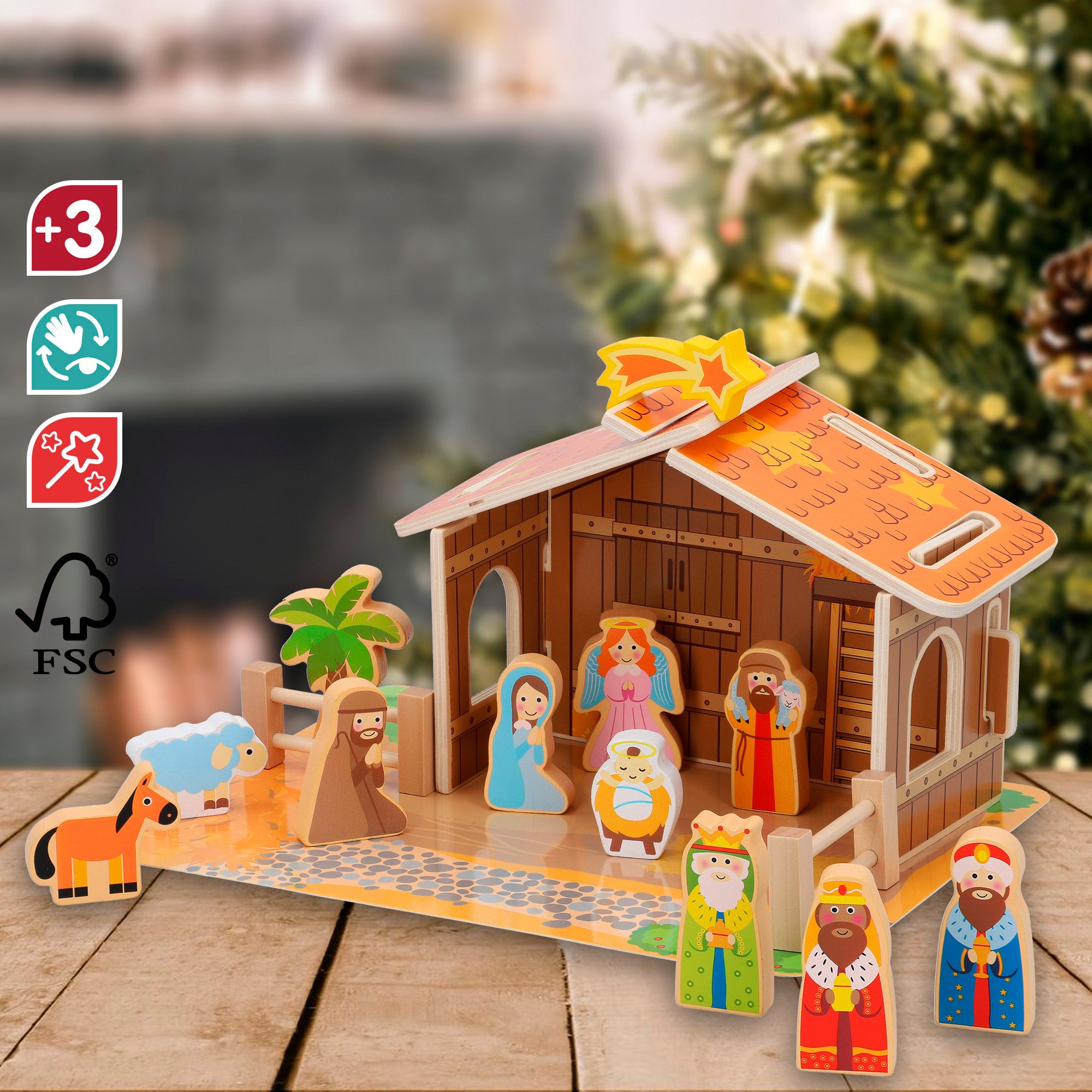 Presépio de madeira WOOMAX, 20 unid.