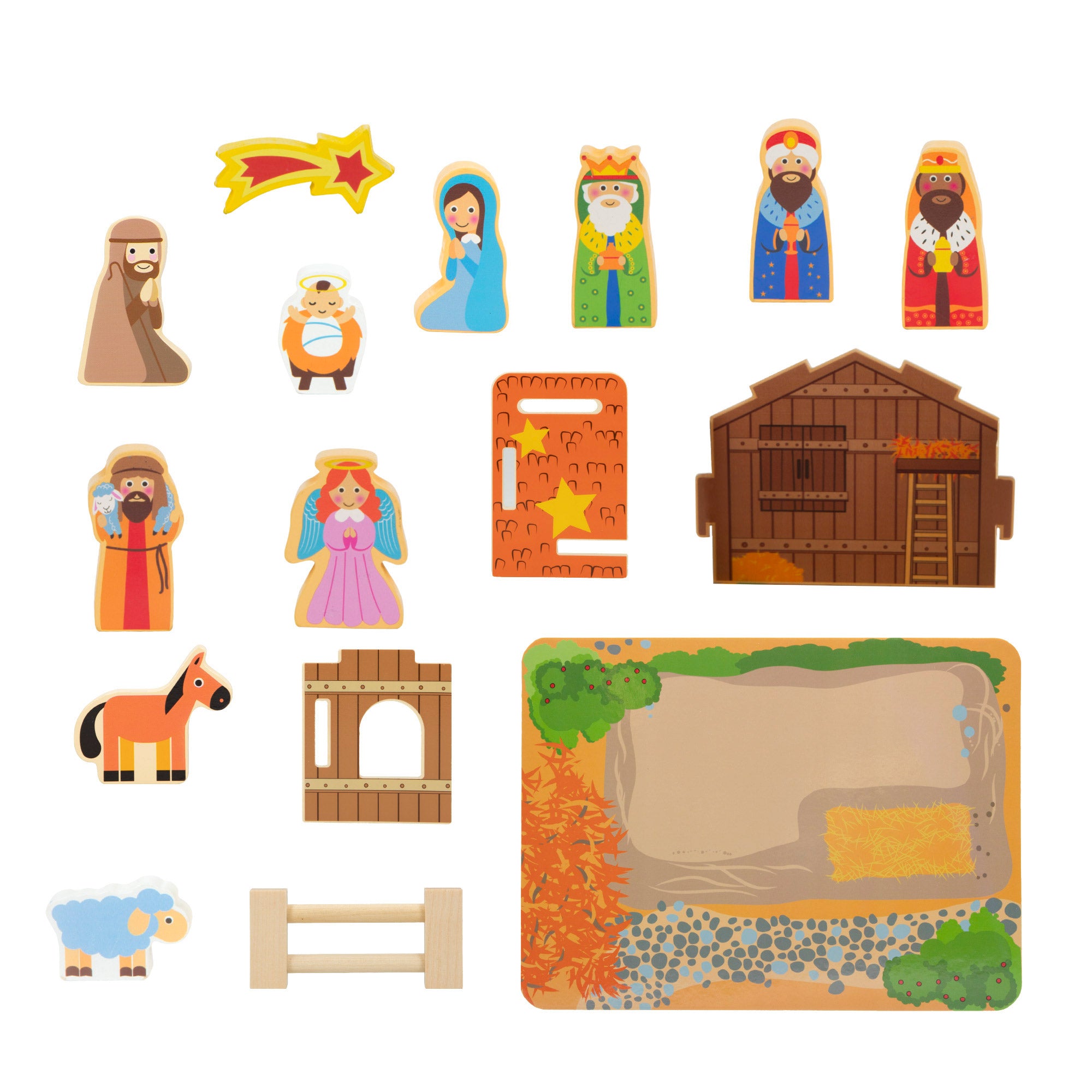 Presépio de madeira WOOMAX, 20 unid.