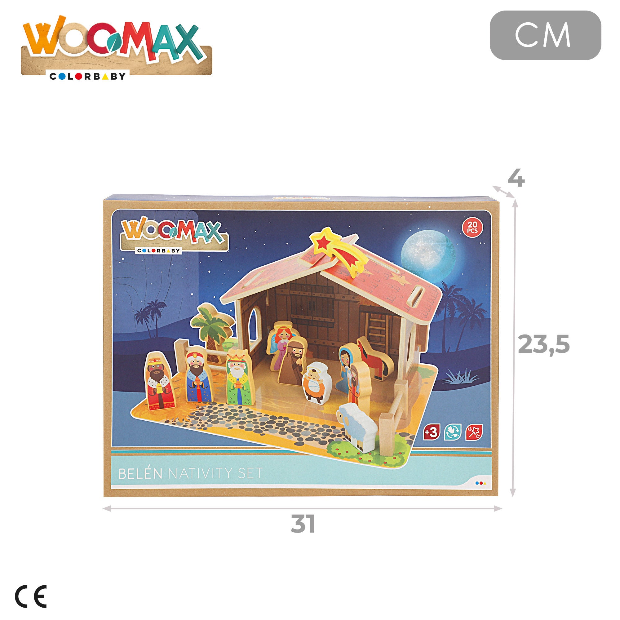 Presépio de madeira WOOMAX, 20 unid.