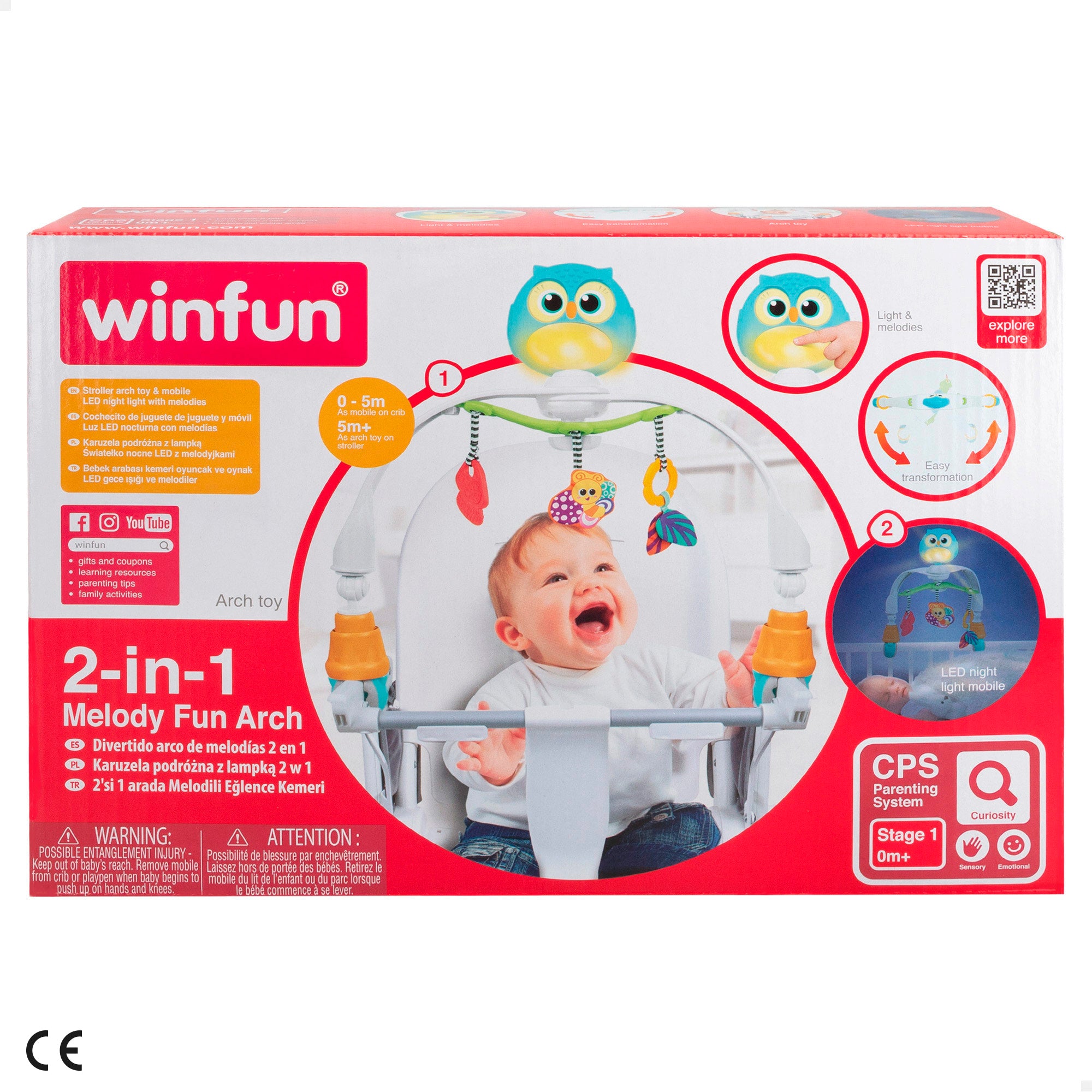 Carrossel musical Winfun para berço e carrinho de bebé