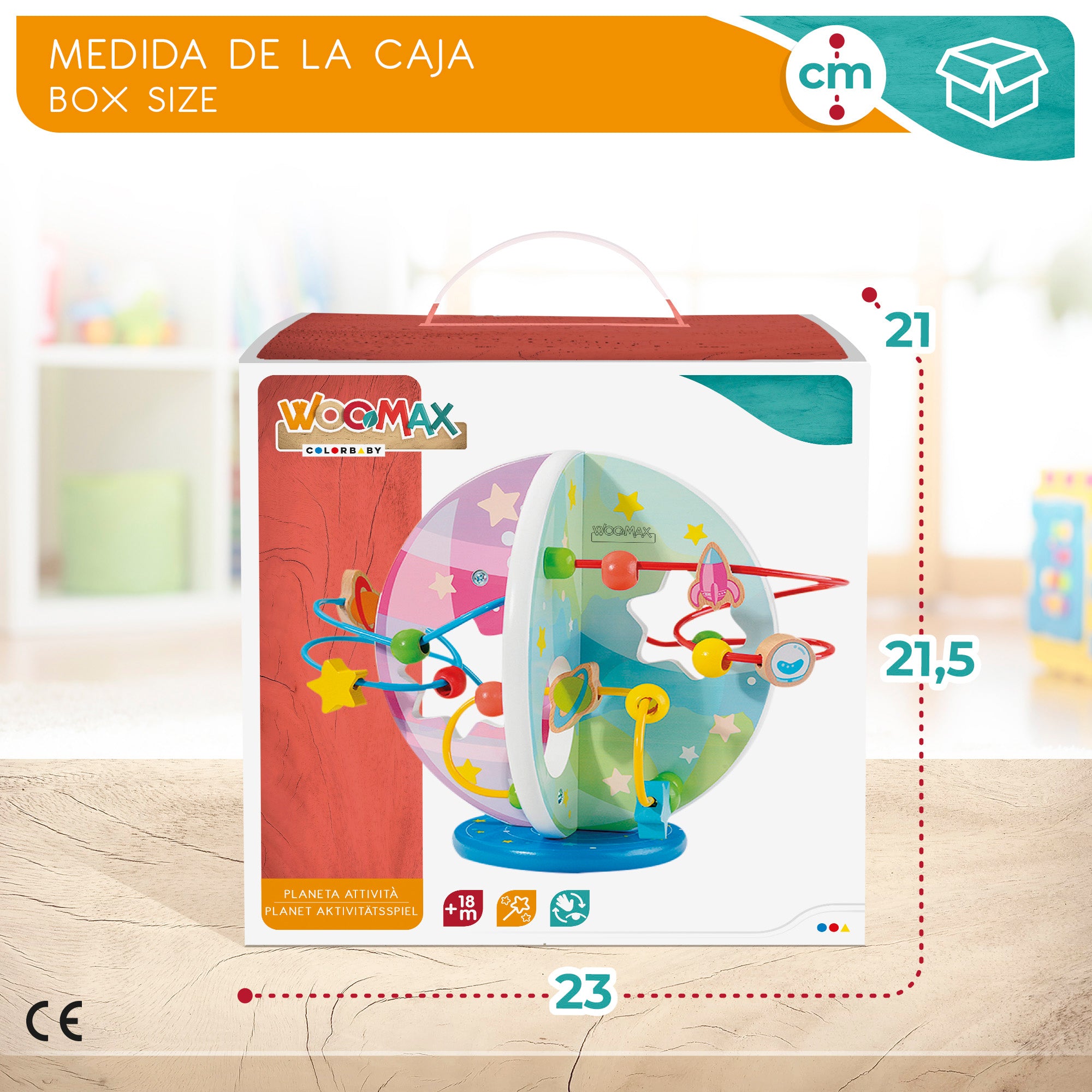 WOOMAX Labirinto de Contas de Madeira com Planetas