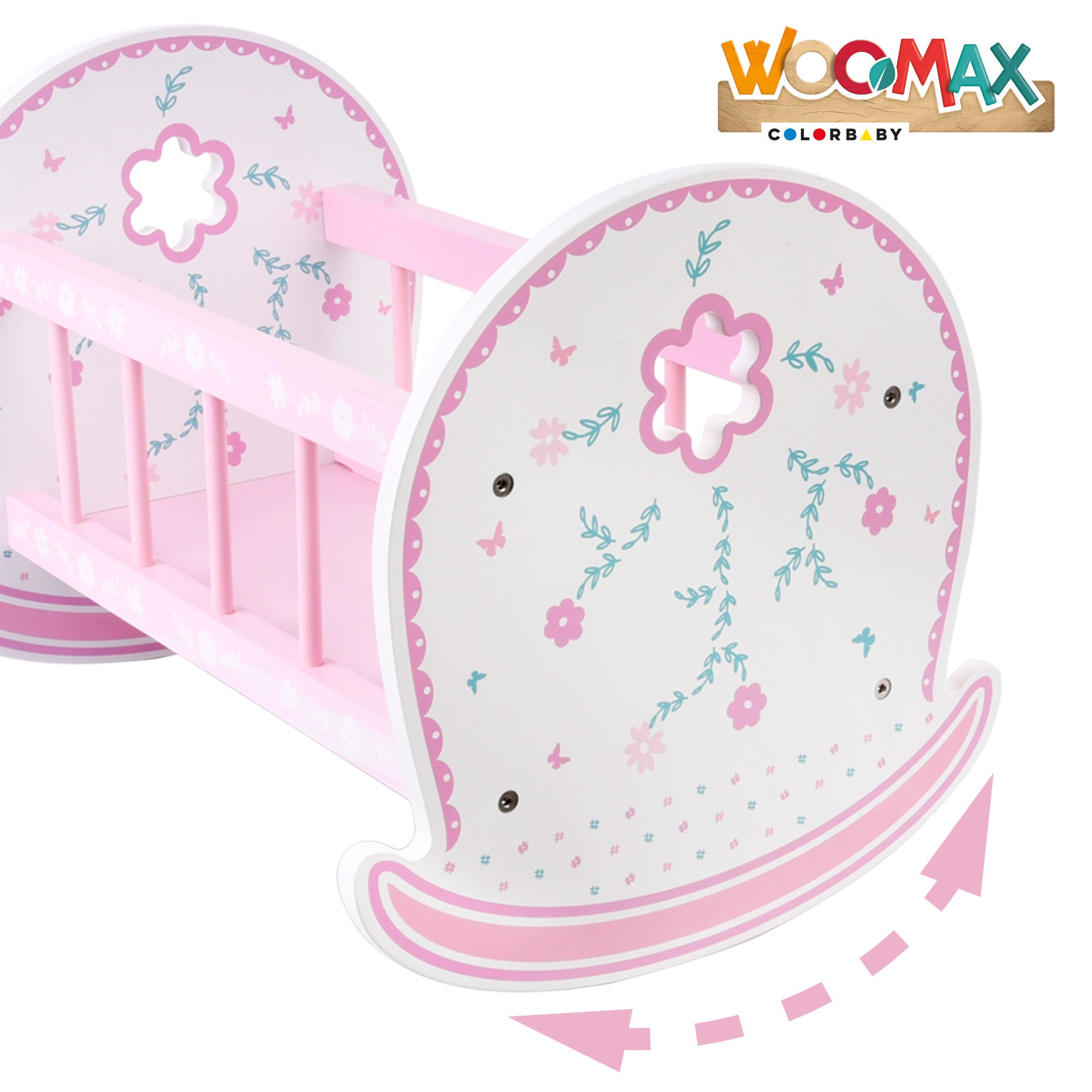 Berço de madeira para boneca WOOMAX