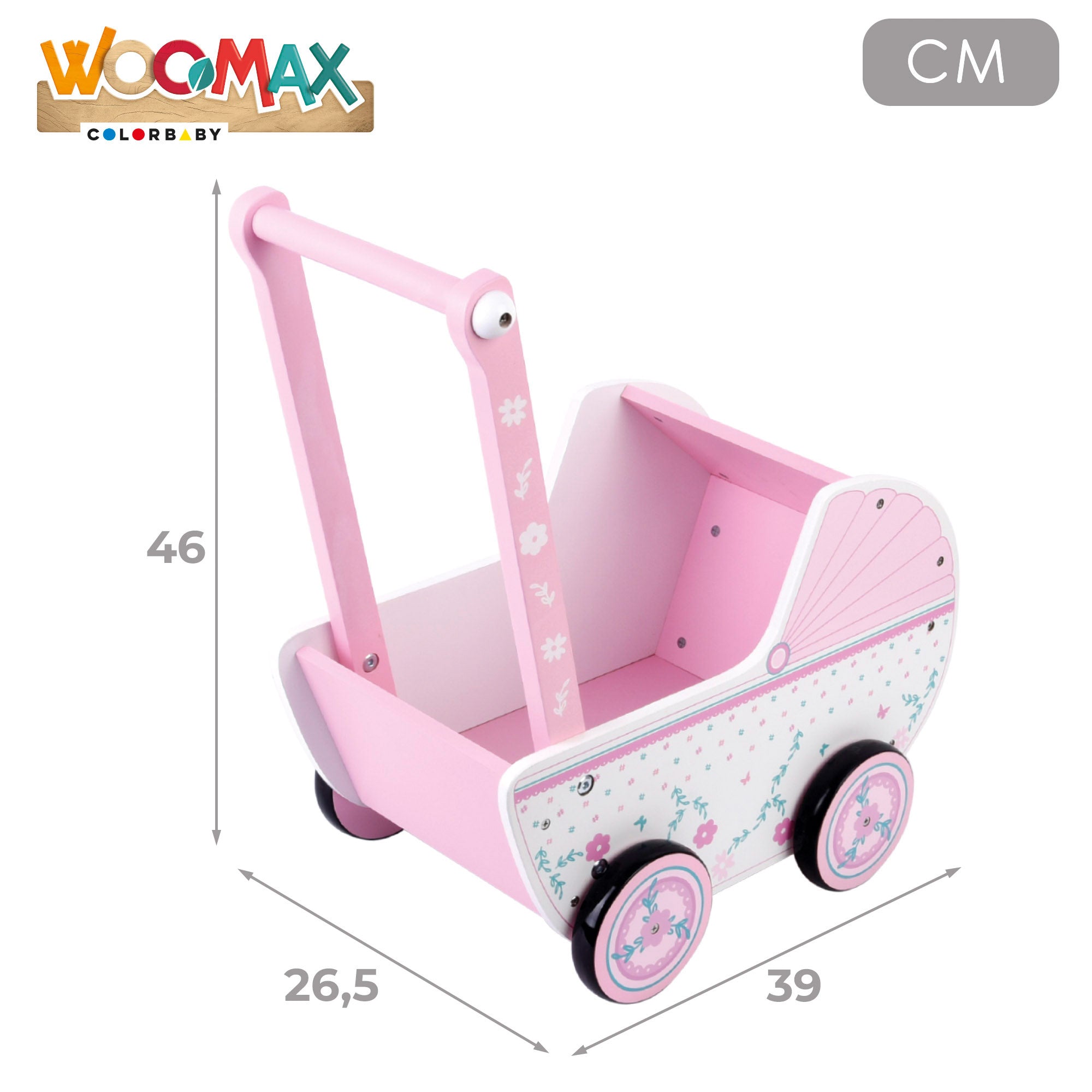 Carrinho de bonecas em madeira WOOMAX