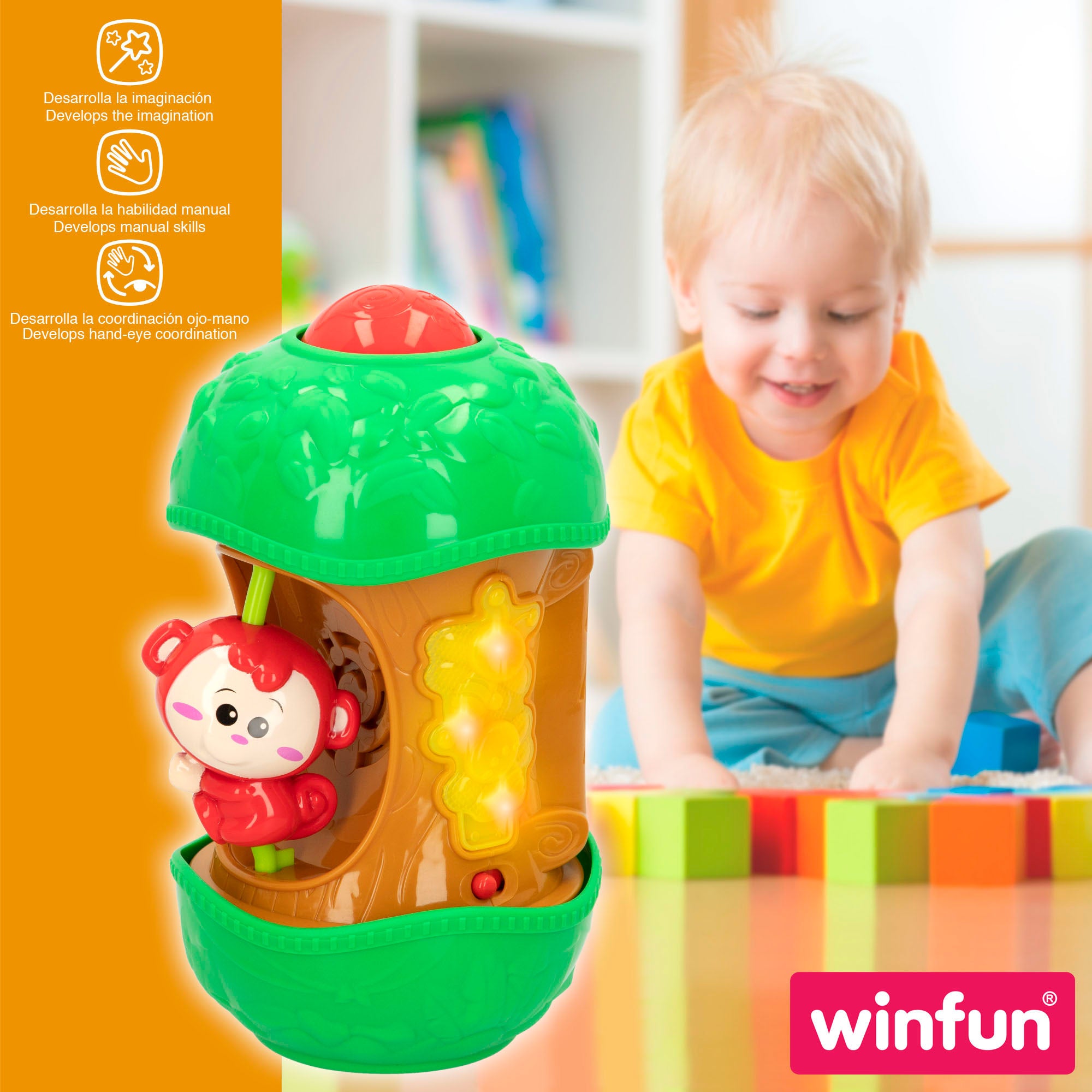 Jogo de atividades com macaco de brincar Winfun
