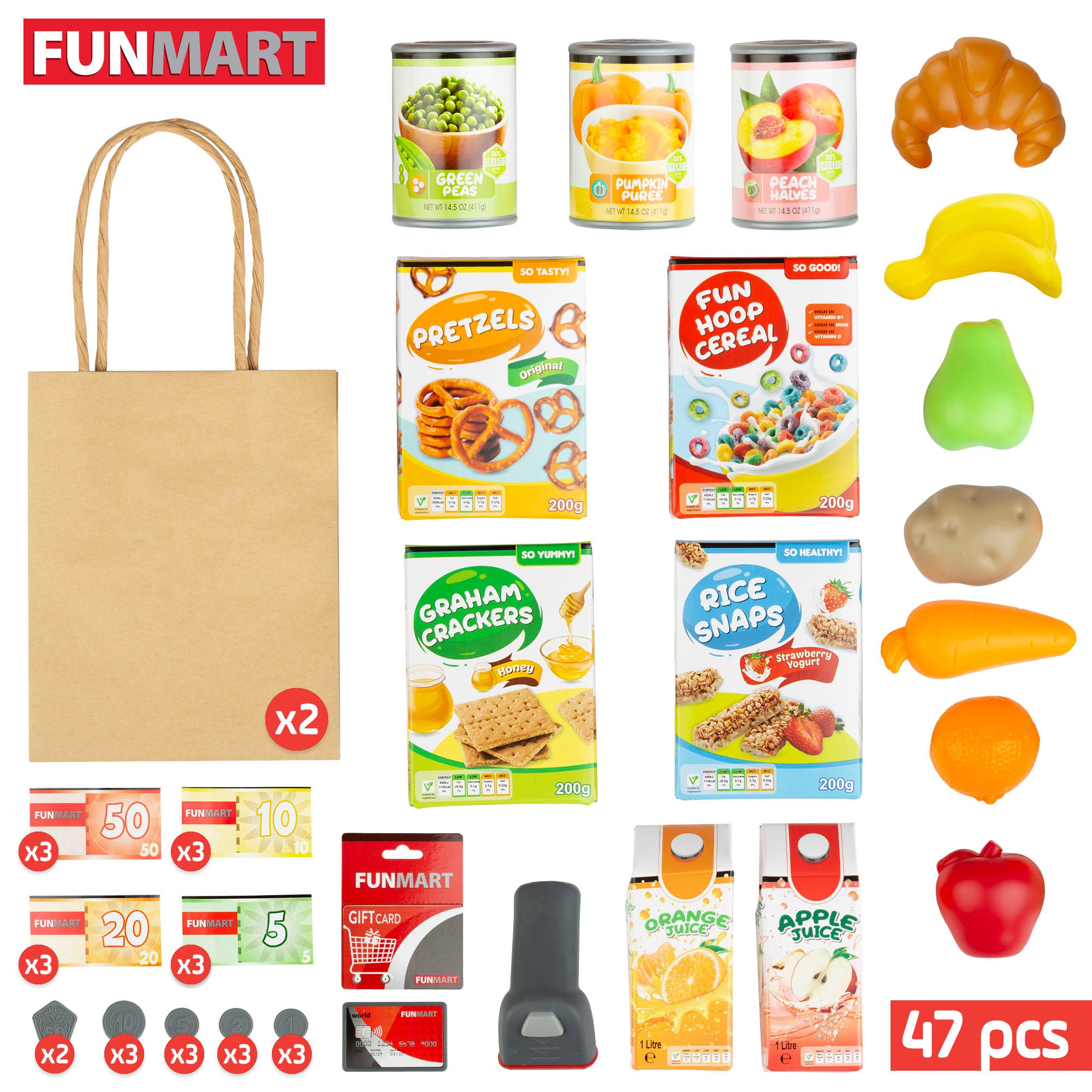 Supermercado de Brinquedo FUNMART com Acessórios, Luzes e Sons