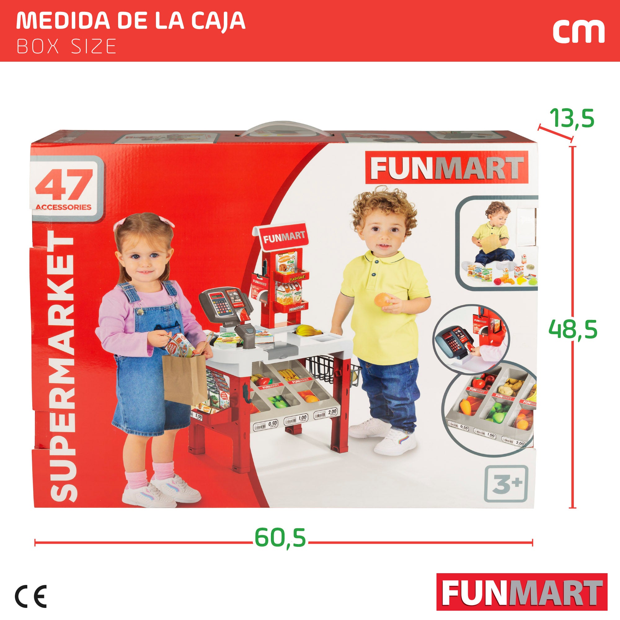 Supermercado de Brinquedo FUNMART com Acessórios, Luzes e Sons