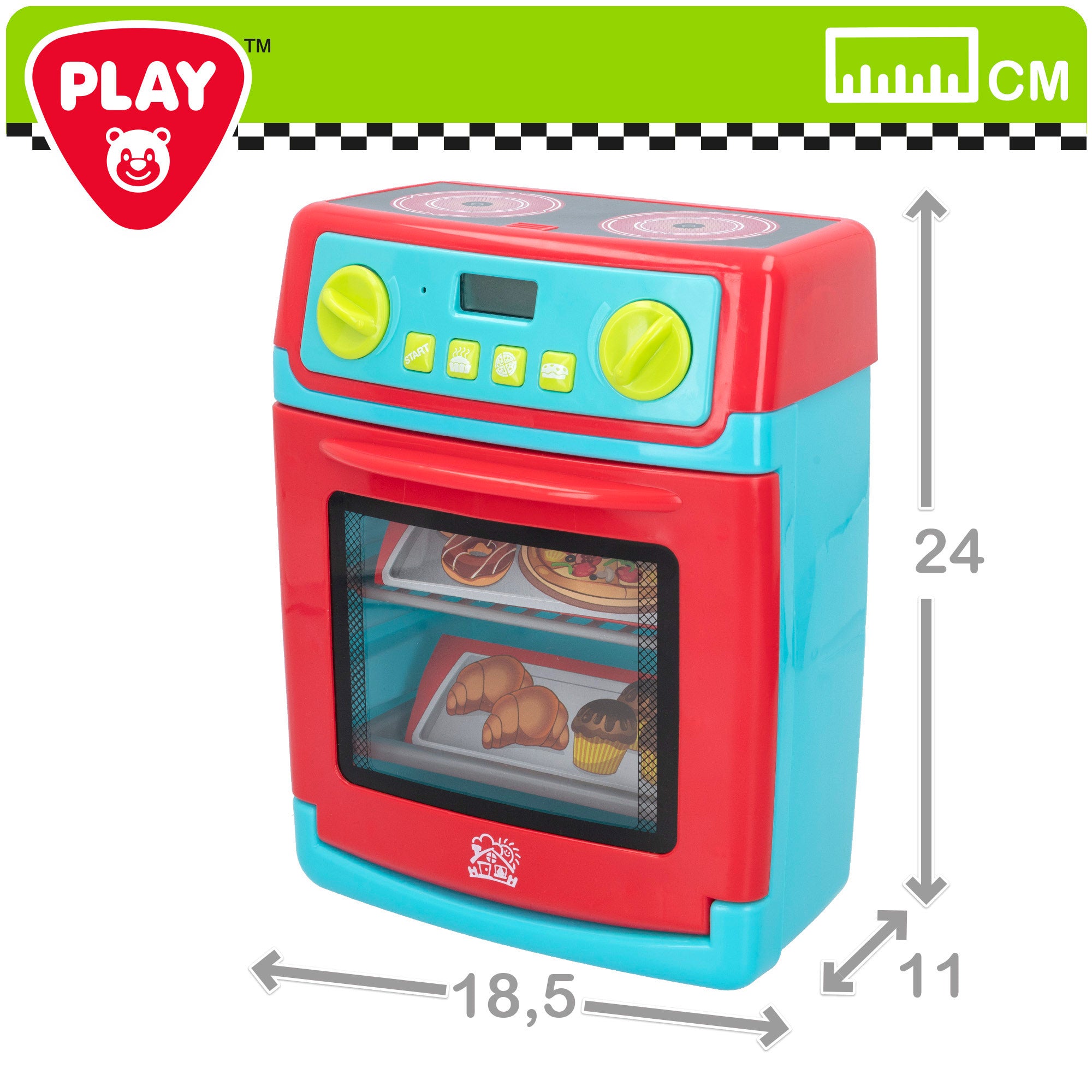 Forno de brinquedo PLAY para crianças com luz e som.