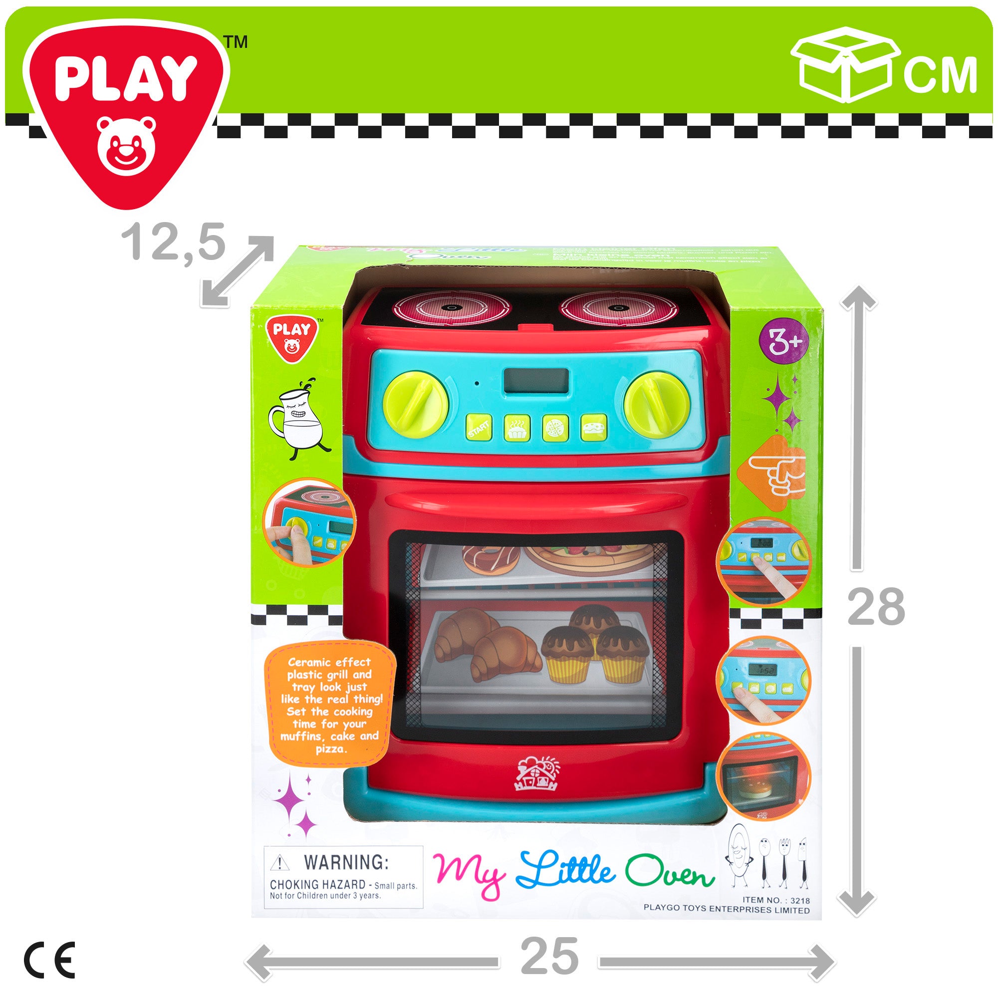 Forno de brinquedo PLAY para crianças com luz e som.