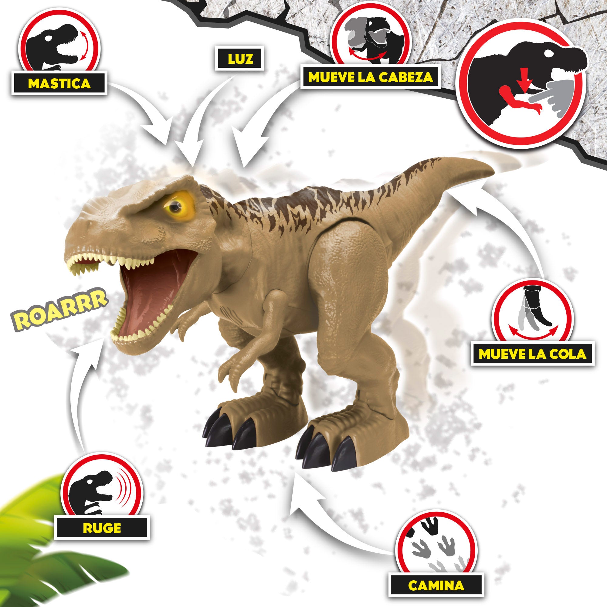 Dinossauro T-Rex interativo com movimentos e sons realistas - Dinos Unleashed